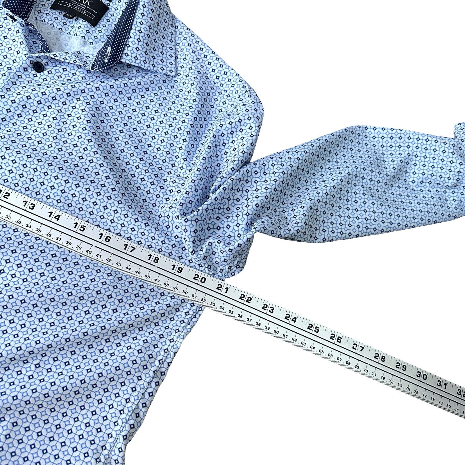 Other WRK Dress Shirt Men’s 15.5 White Geometric Print Slim Fit Size US M / EU 48-50 / 2 - 7 Thumbnail