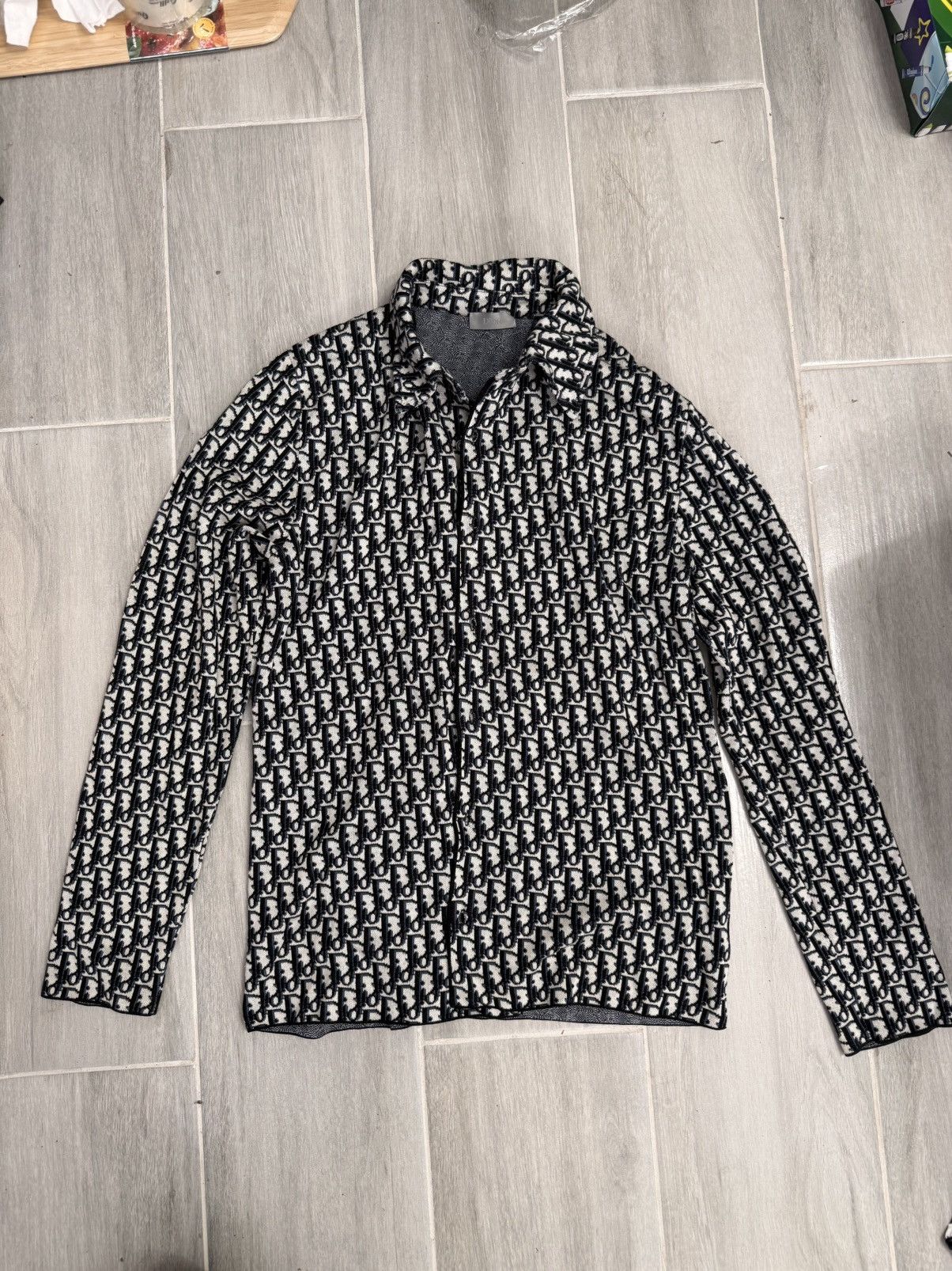 Dior Dior Oblique Jacquard Cotton Knit Shirt Size US XS / EU 42 / 0 - 16 Thumbnail