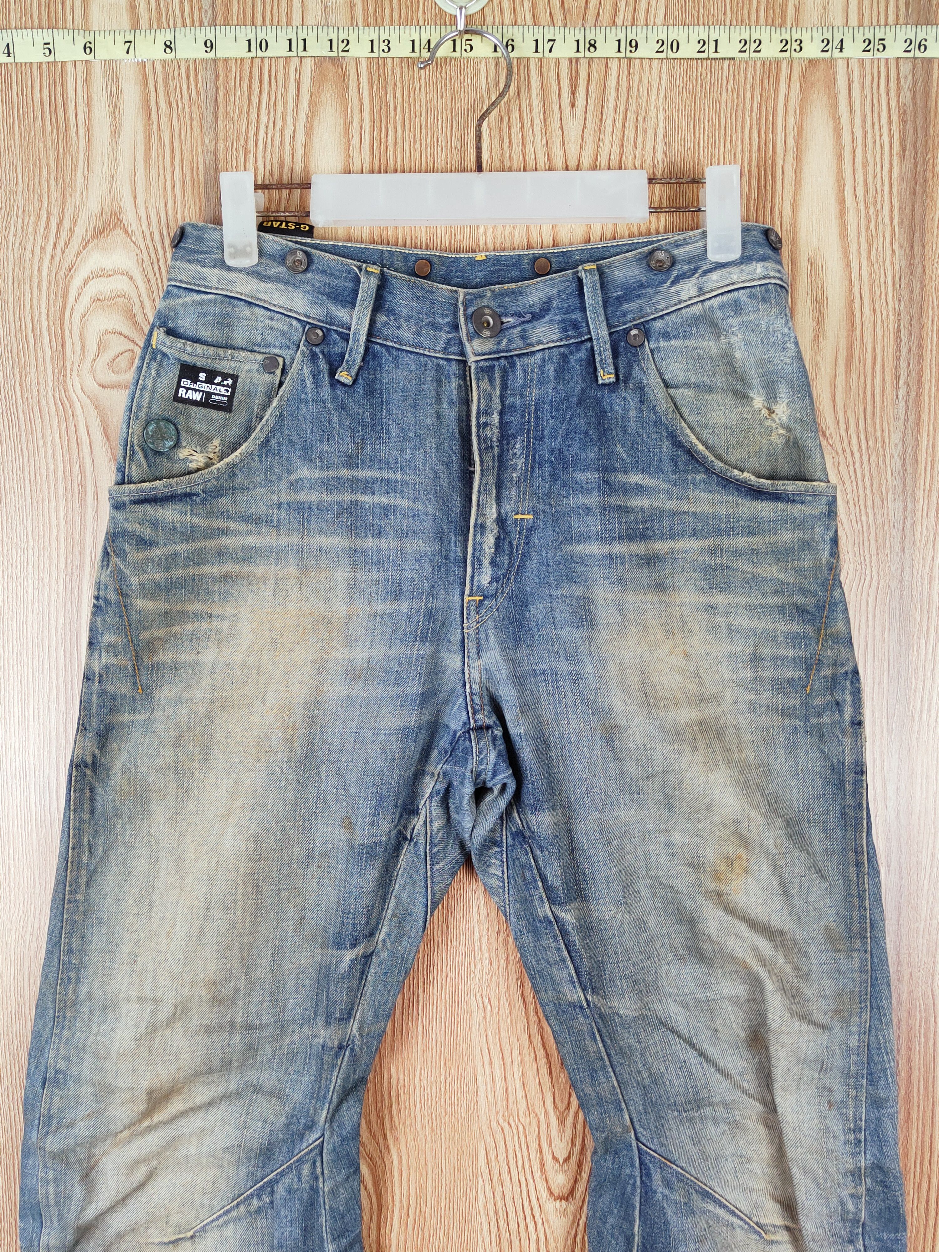 G-Star × Vintage Vintage Gstar Blue Faded Distressed Ripped Jeans Size US 29 - 2 Thumbnail
