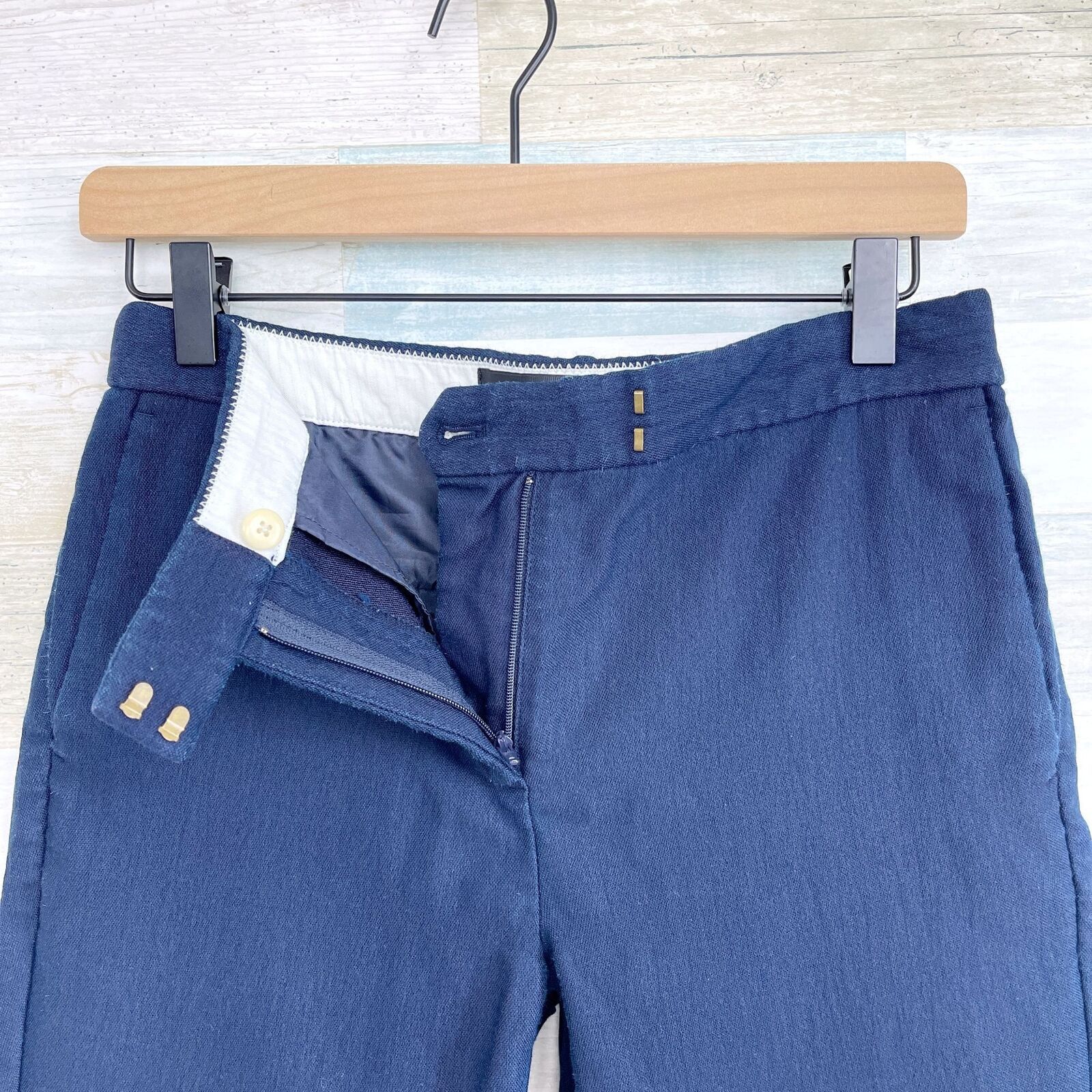 J.Crew J Crew Ryder Slim Trouser Ankle Pants Navy Blue Stretch 4 Size 27" / US 4 / IT 40 - 3 Thumbnail
