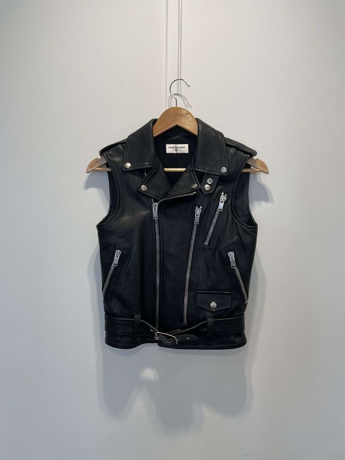 Saint Laurent Paris Saint Laurent Leather Vest Black | Grailed
