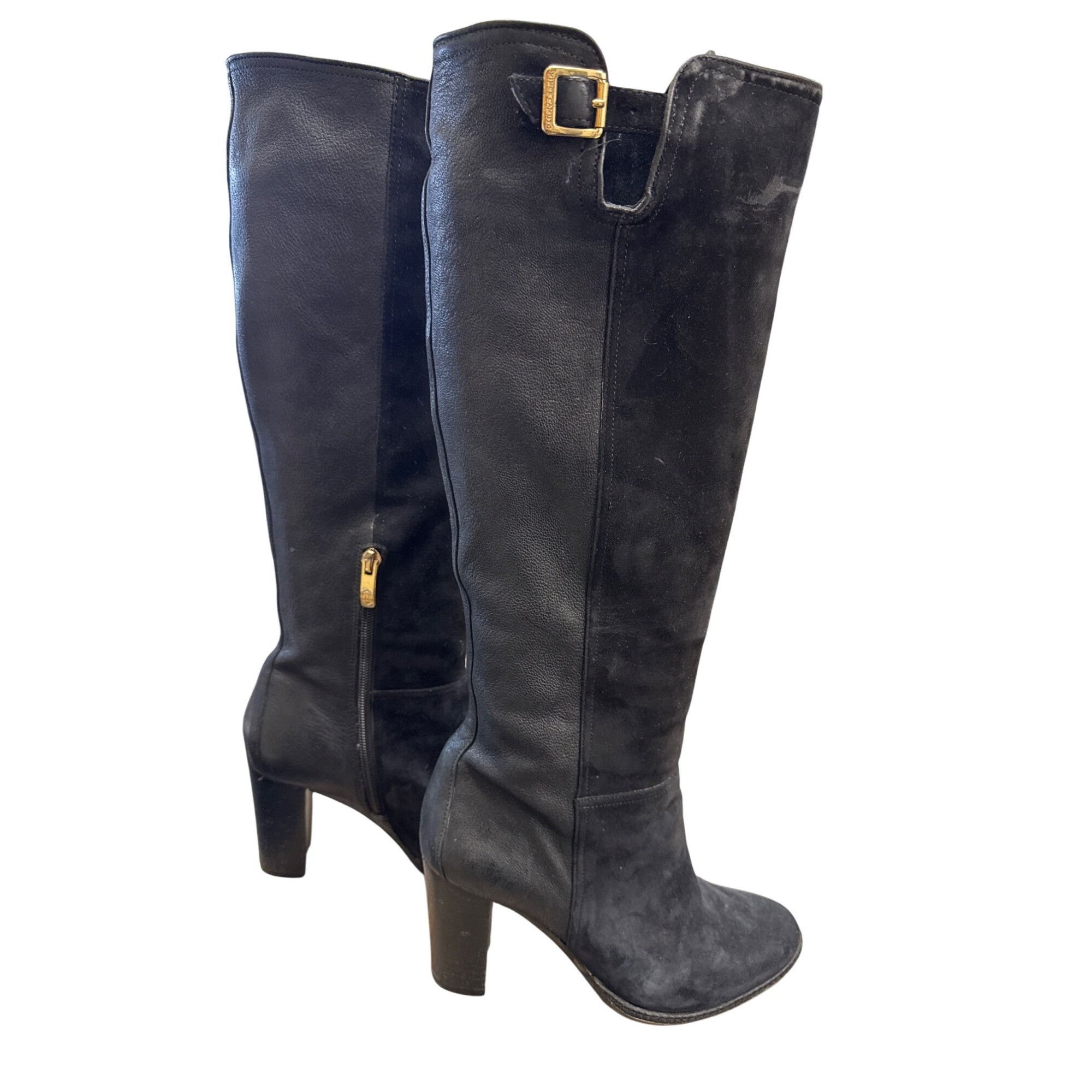 Vince Camuto Vince Camuto Womens Black Leather & Suede Knee Boots Size 6B Size US 6 / IT 36 - 5 Thumbnail