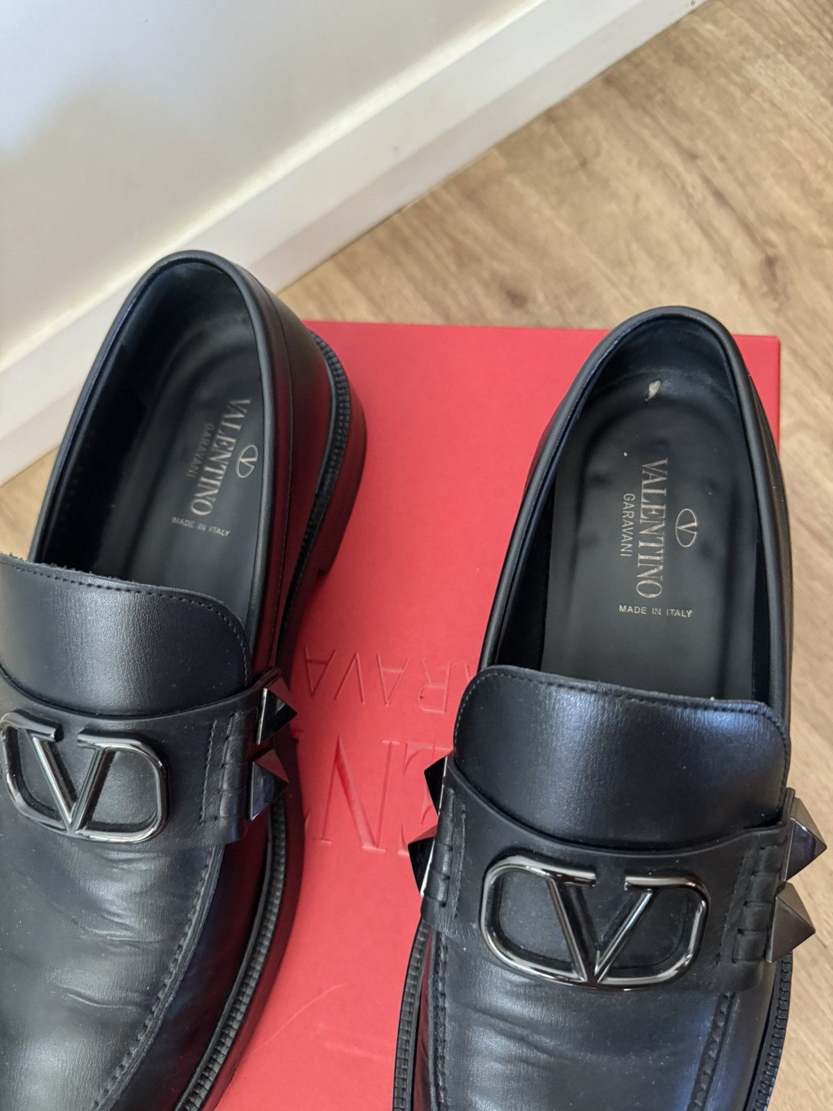 Valentino Valentino Garavani Stud Sign Slip-On Loafers Size US 11 / EU 44 - 8 Thumbnail