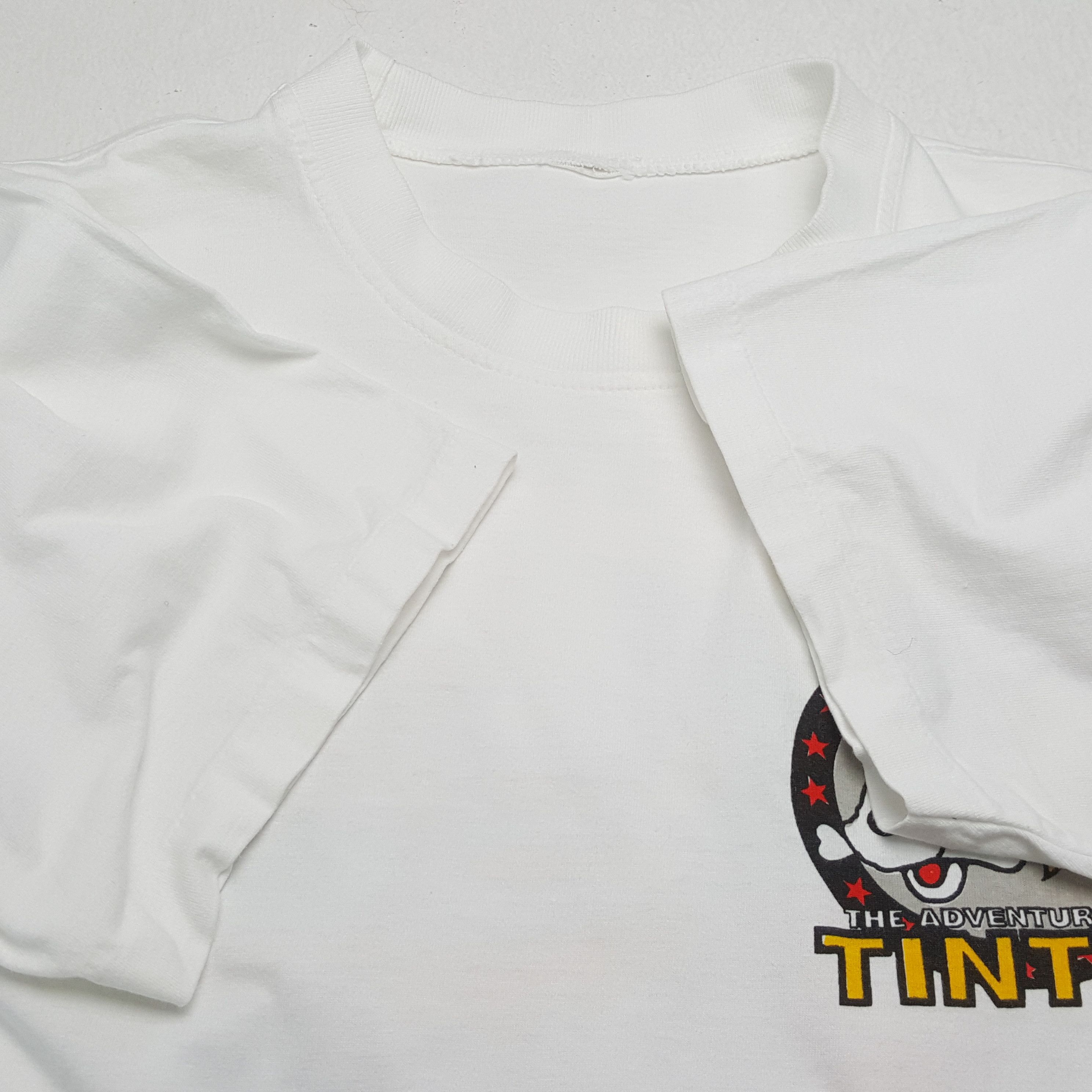 Vintage Vintage THE ADVENTURES OF TINTIN American Cartoon T-Shirt Size US L / EU 52-54 / 3 - 6 Thumbnail
