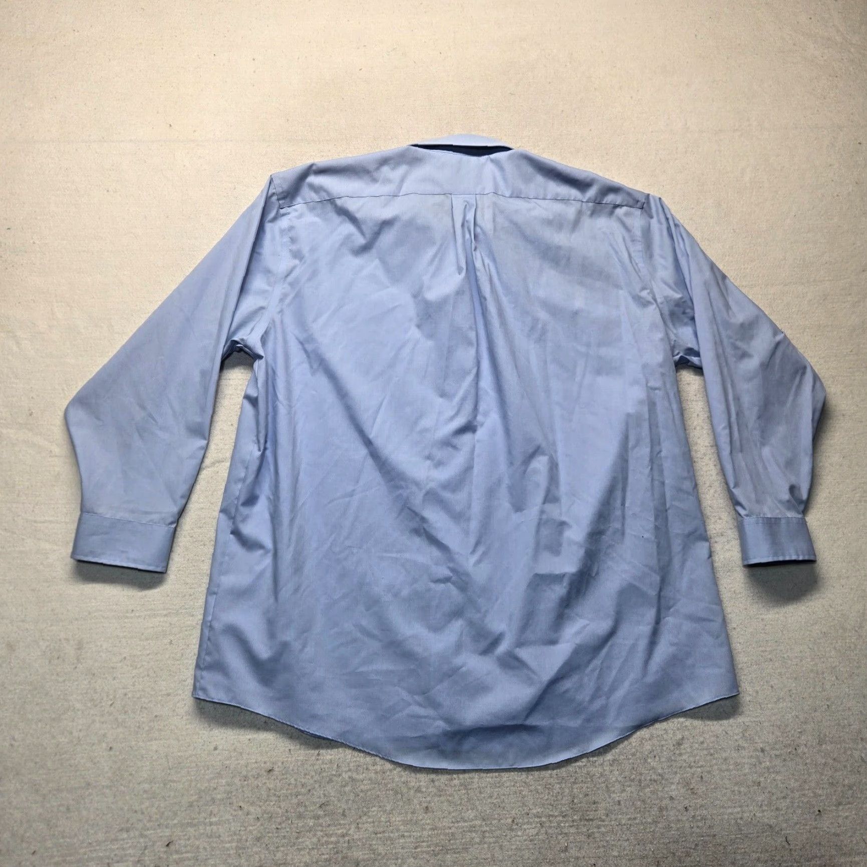 Stafford VINTAGE Stafford Dress Shirt Men 19" Blue Solid Long Sleeve Button Up Collared Pocket Easy Care 19 Mens Size US XXL / EU 58 / 5 - 7 Thumbnail