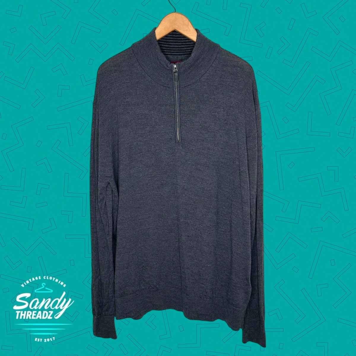 UNTUCKit Untuckit Wool Quarter Zip Sweater Size US XXL / EU 58 / 5 - 2 Thumbnail