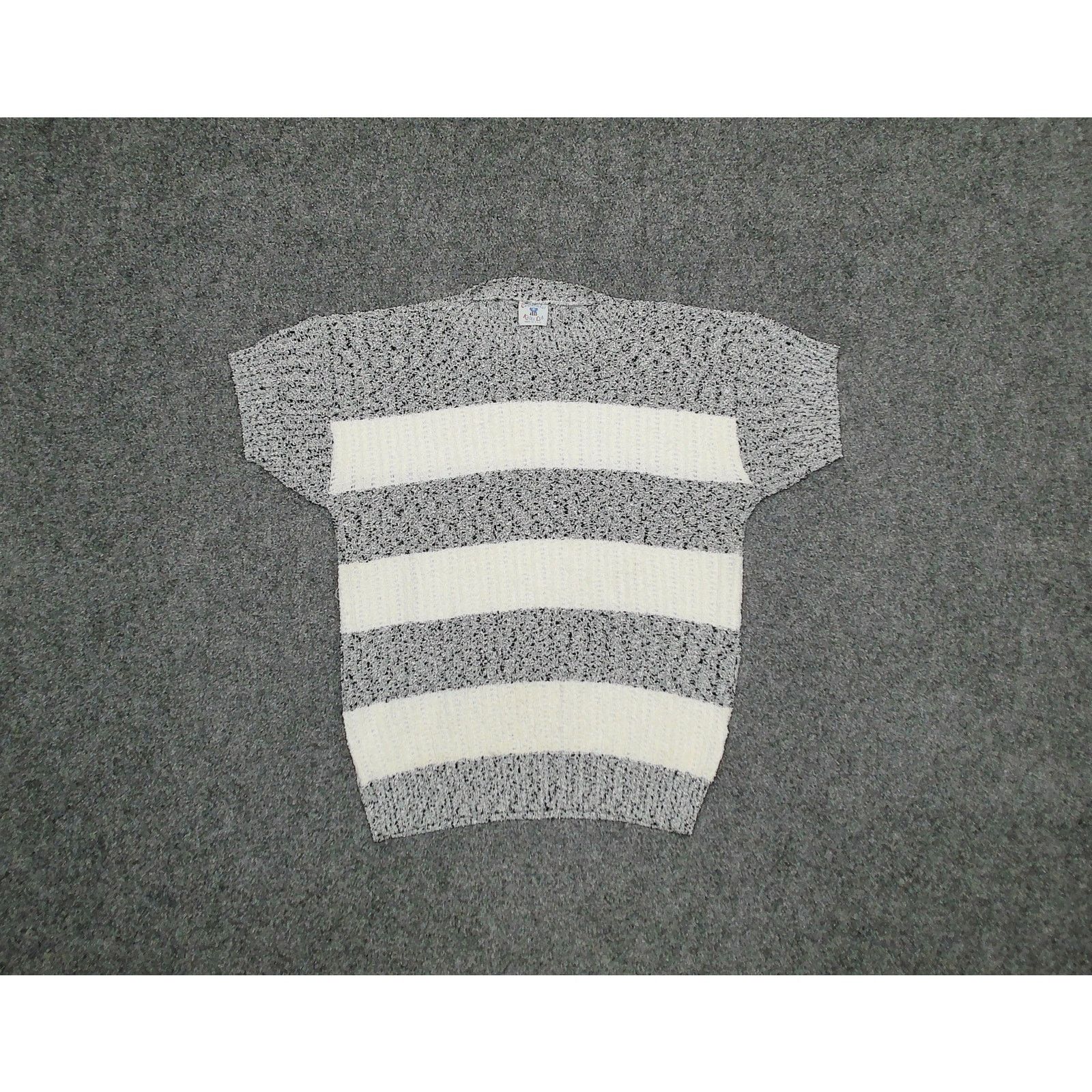 Vintage Vintage 80s Oversized Batwing Striped Knit Sweater Size XL / US 12-14 / IT 48-50 - 3 Thumbnail