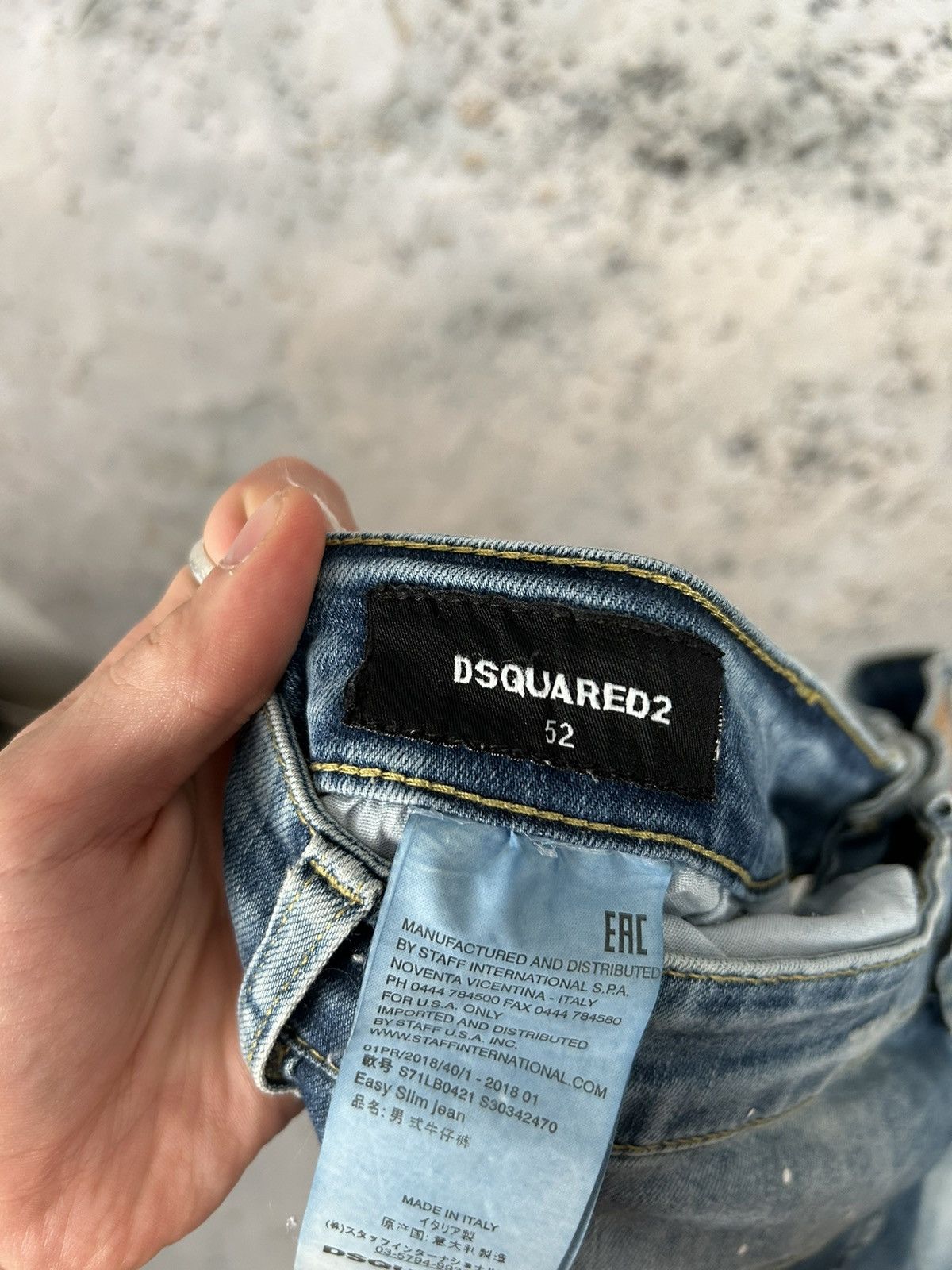 Vintage Dsquared2 Distressed Denim Pants Paint Y2K Punk