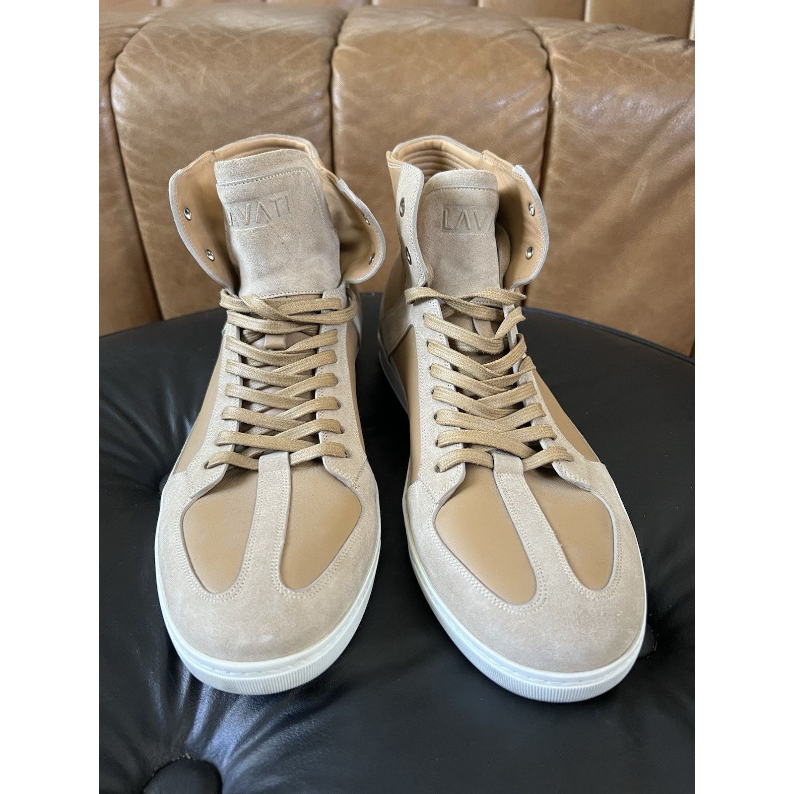 Other Lavati Beige Italian Leather Sneackers US 11 Size US 11 / EU 44 - 2 Thumbnail