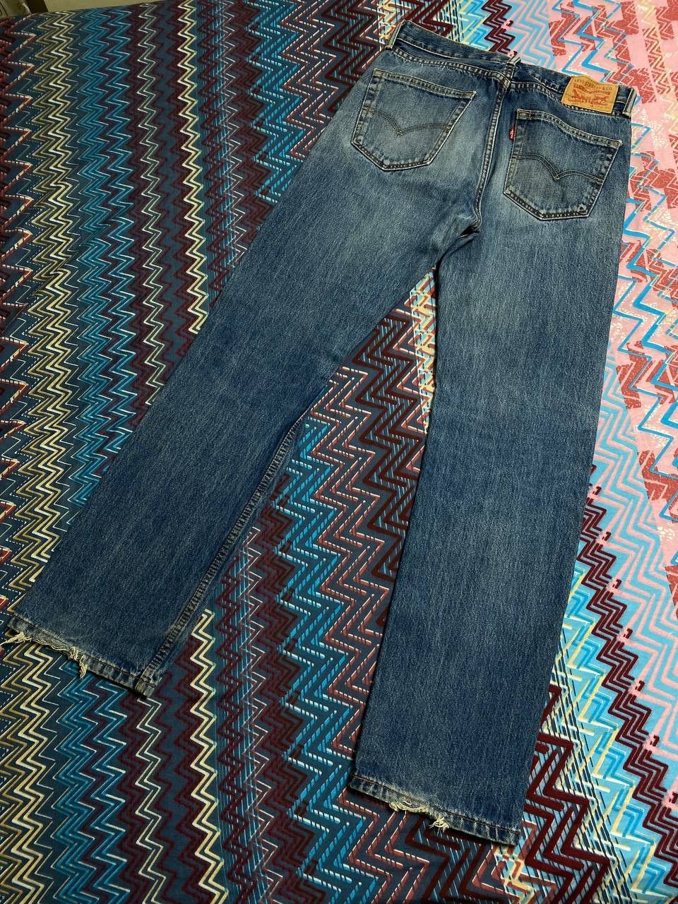 Levi's Levi's 505 blue Distressed Wash Denim Jeans Y2K vintage Size US 32 / EU 48 - 19 Thumbnail