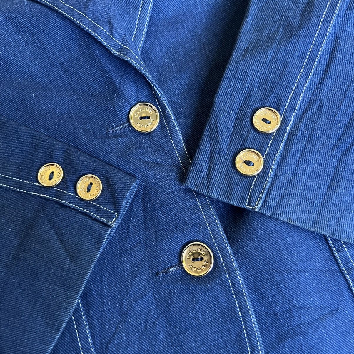 Celine Vintage 90s Celine Blazer Indigo Denim Size M / US 6-8 / IT 42-44 - 5 Thumbnail