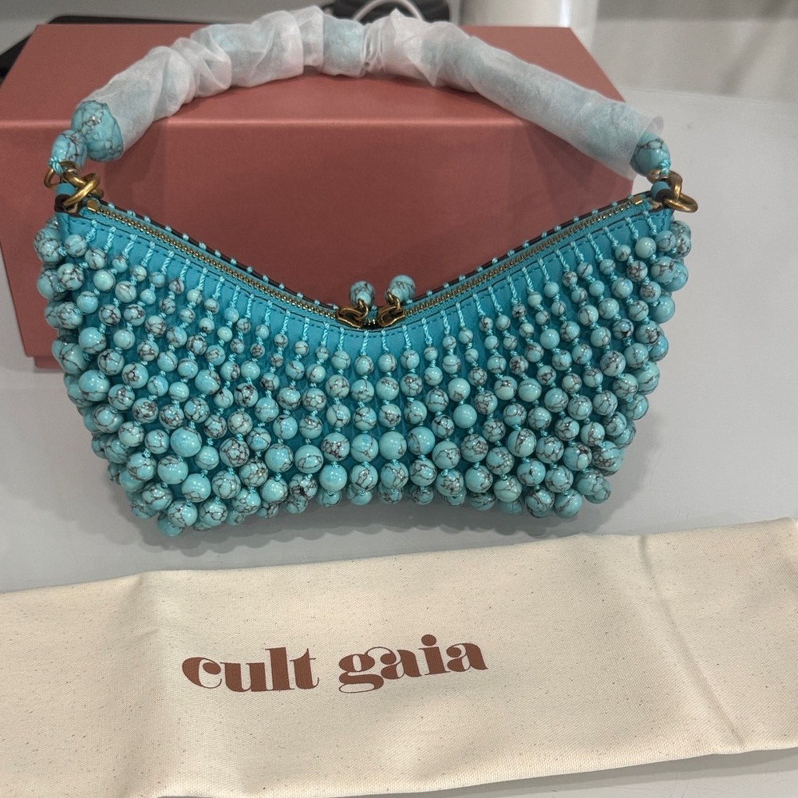 Cult Gaia cult gaia Turquoise Beaded Shoulder Bag-full inclusion Size ONE SIZE - 3 Thumbnail