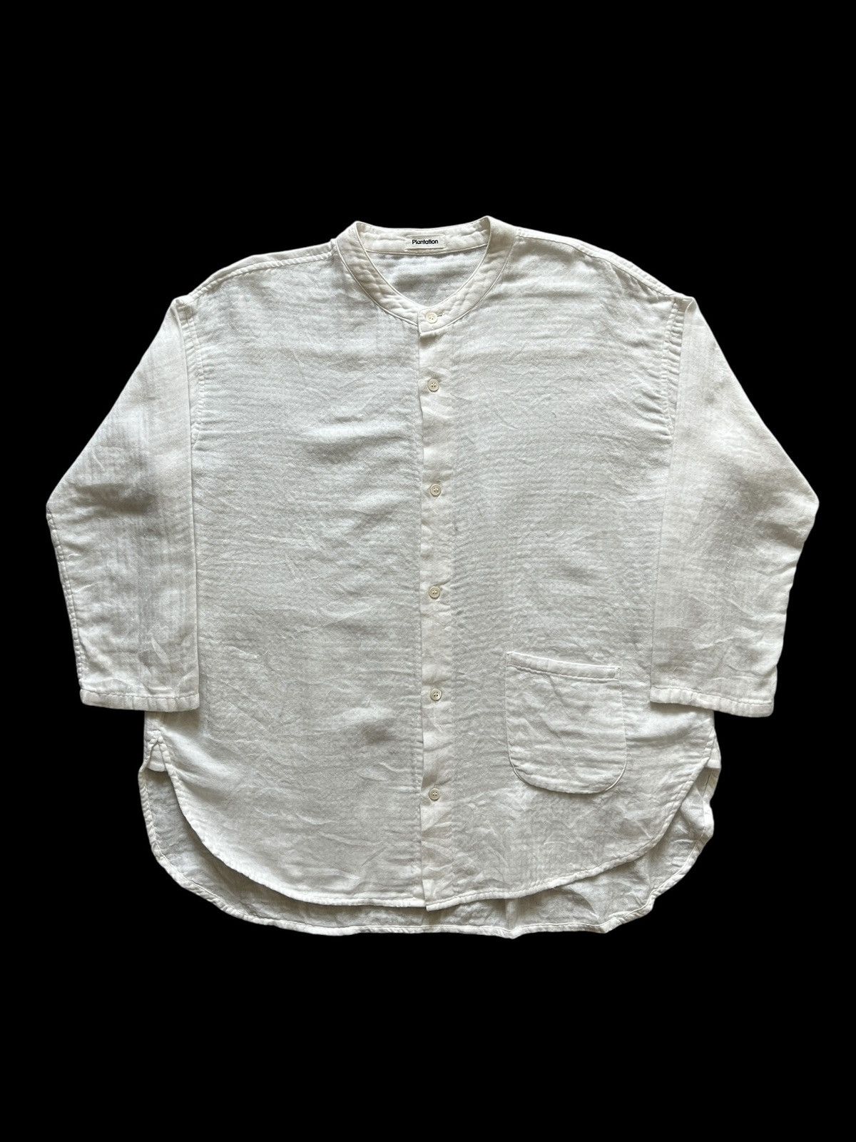 Issey Miyake 90s Issey Miyake Plantation Oversized Mandarin Collar Shirt Size US L / EU 52-54 / 3 - 1 Thumbnail