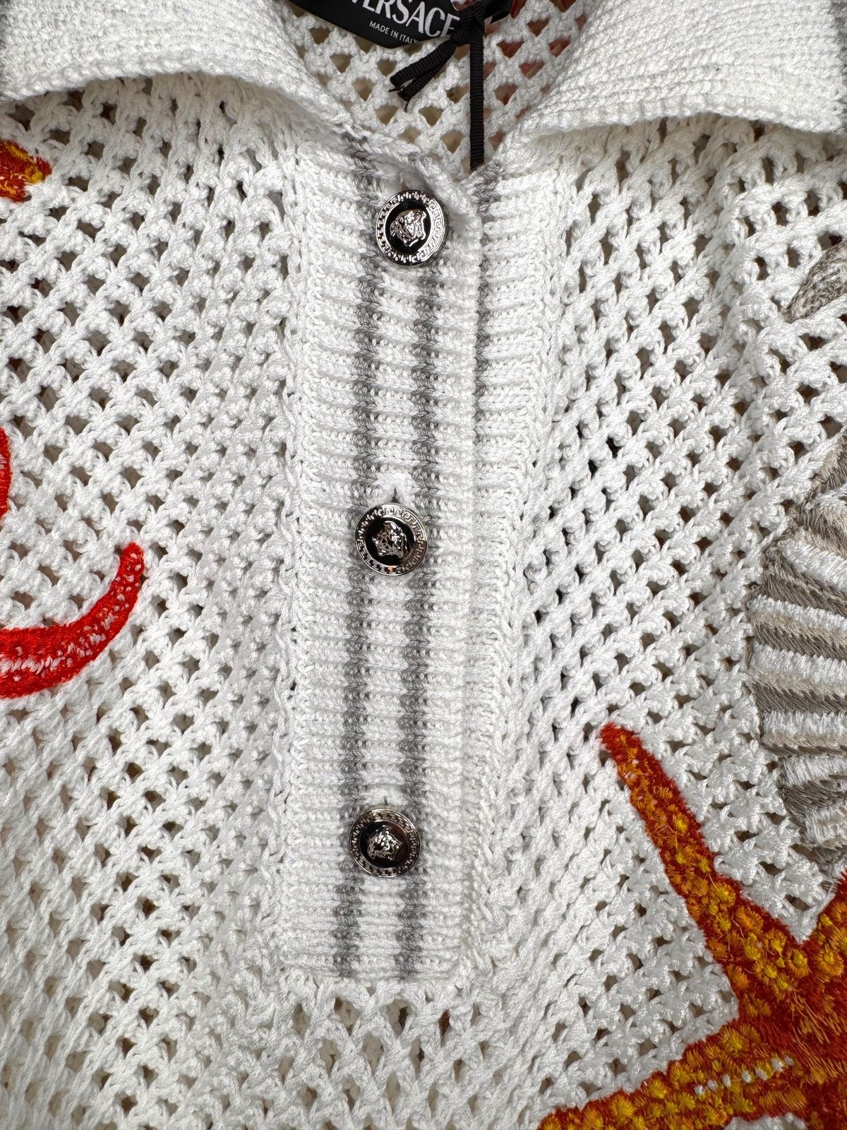 Versace Versace cotton knit polo with coral embroidery Size XS / US 0-2 / IT 36-38 - 6 Thumbnail