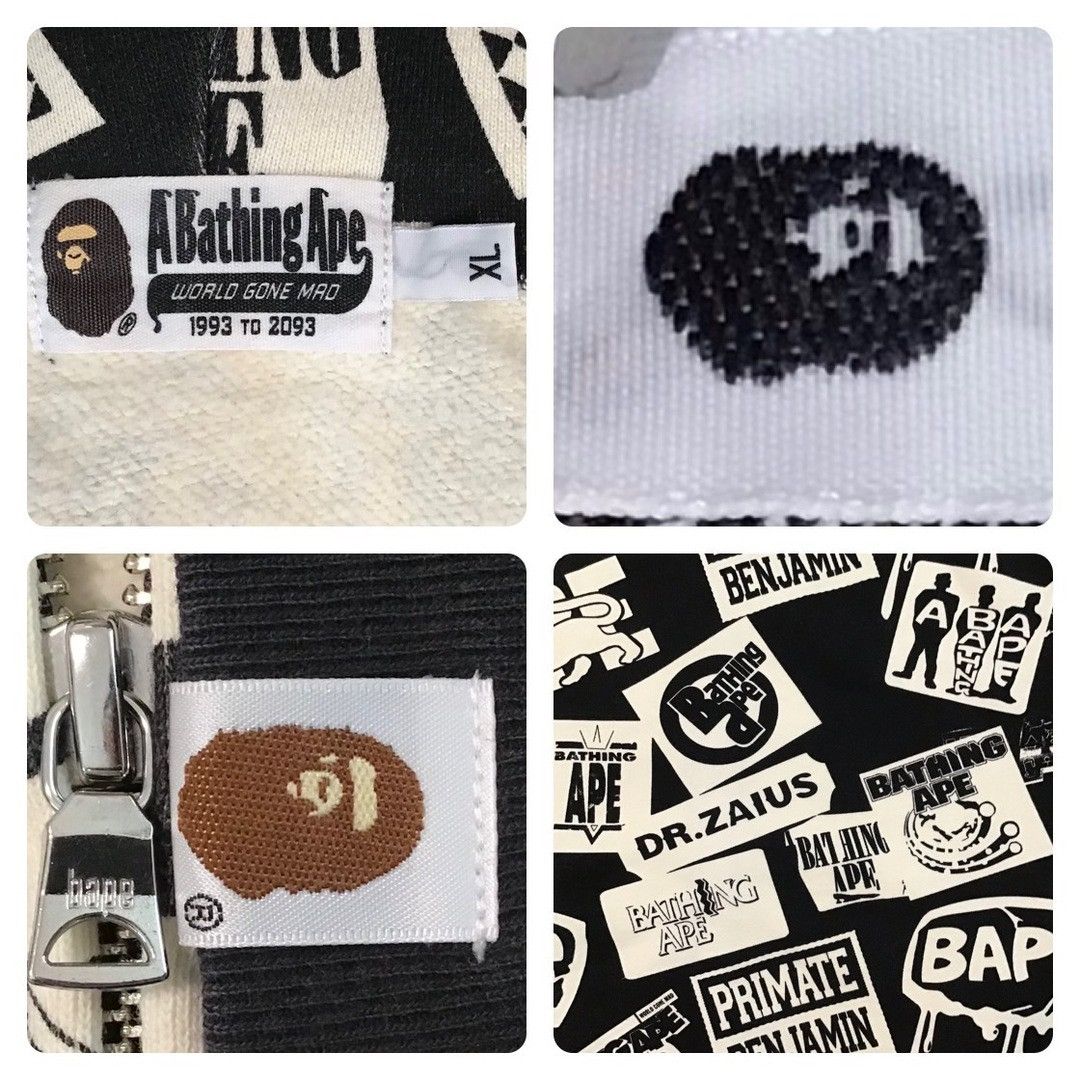 Bape BAPE Mix Logo Full Zip Hoodie a bathing ape NIGO Size US XL / EU 56 / 4 - 6 Thumbnail