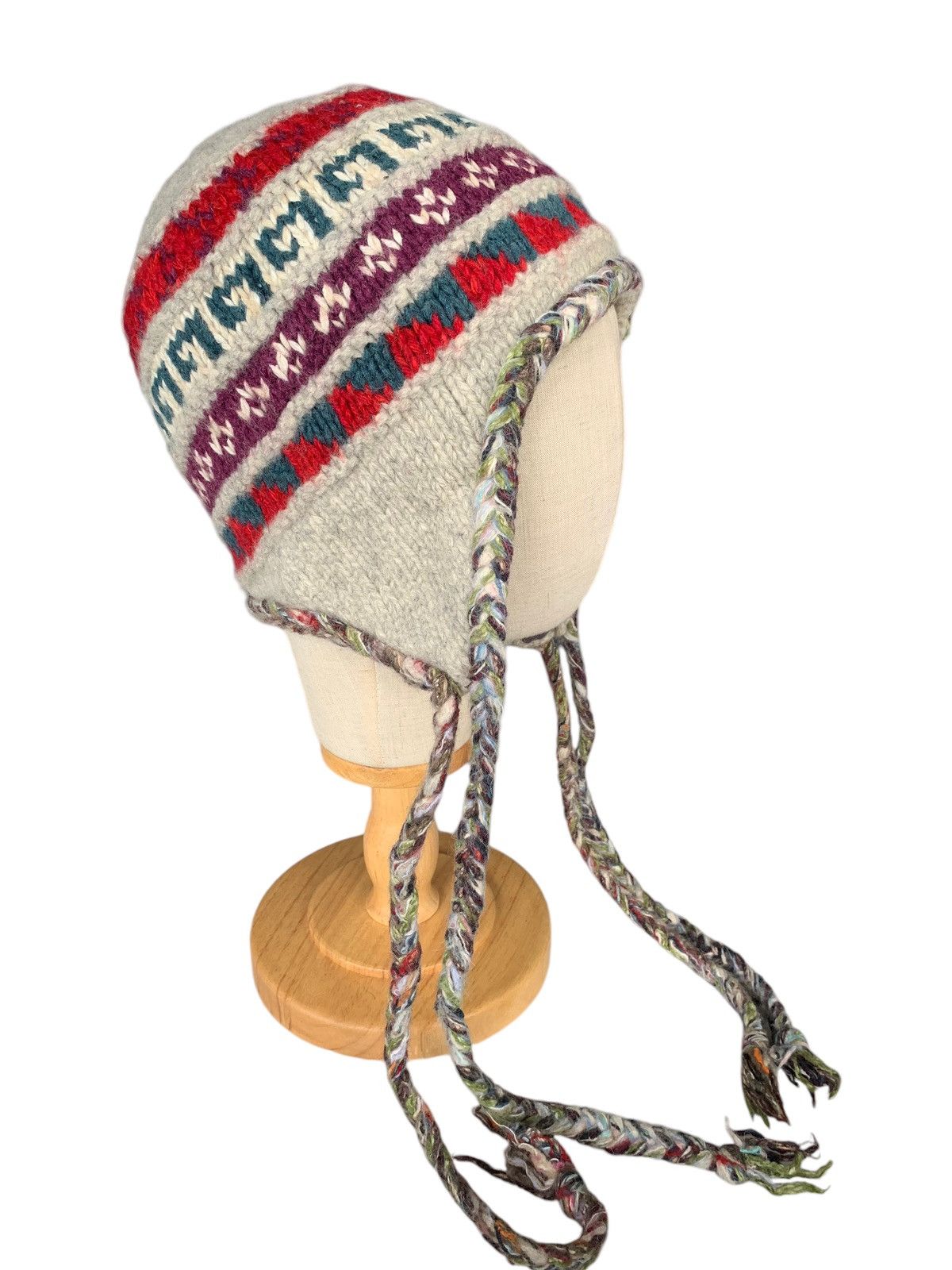 Japanese Brand × Kapital × Vintage HIPPIES STYLE 🌈 Multicolour Knitted earflap Beanie Hats Size ONE SIZE - 1 Thumbnail