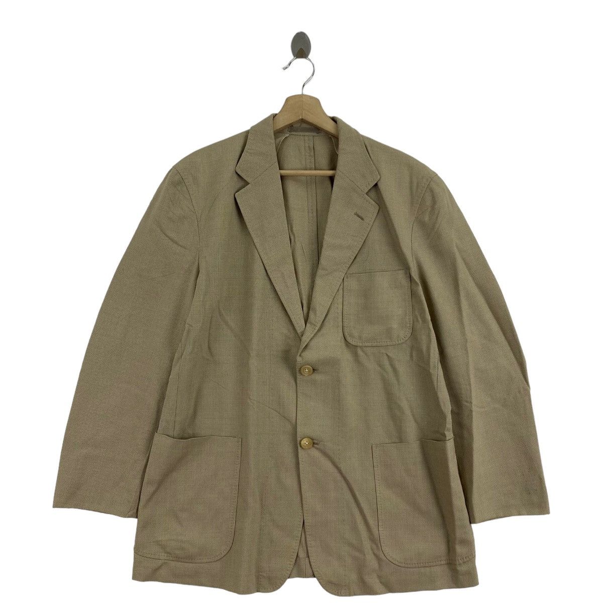 Burberry Vintage BURBERRYS LONDON Plain Beige Blazer Coat Size US L / EU 52-54 / 3 - 1 Thumbnail