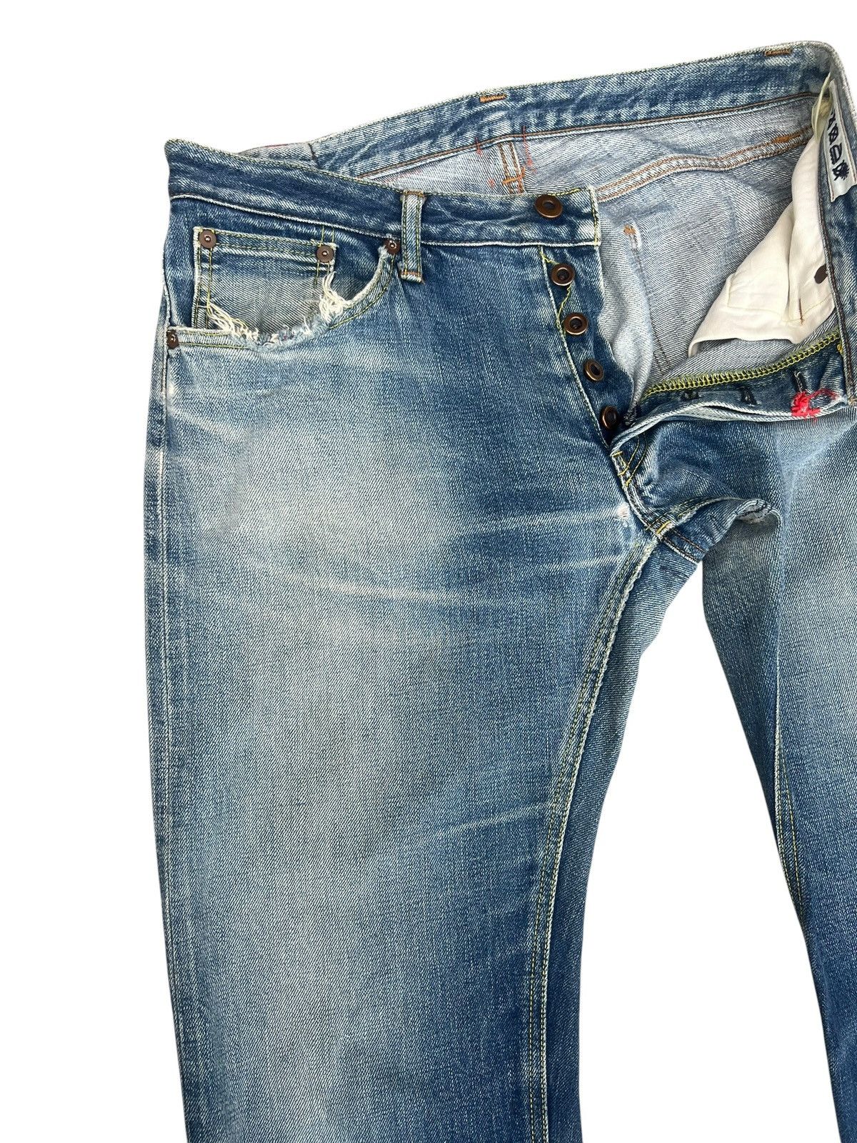 KATO Vintage Kato Japan Ripped Distressed Faded Denim Flare Jeans Size US 31 - 8 Thumbnail