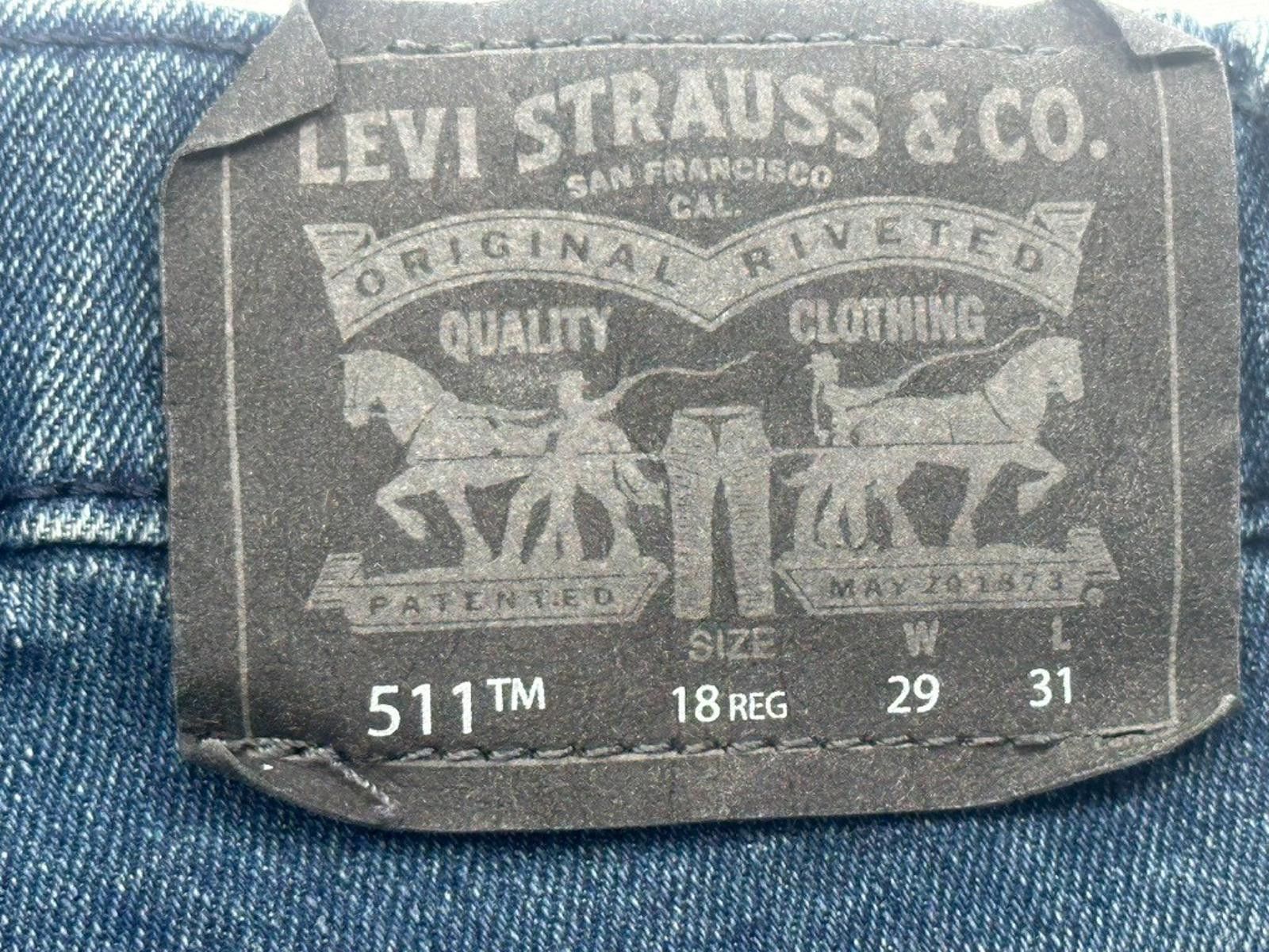 Levi's Levi's Performance 511 Slim Denim Blue Women's 18 Reg 29/31 Size 40" / US 18 - 3 Thumbnail