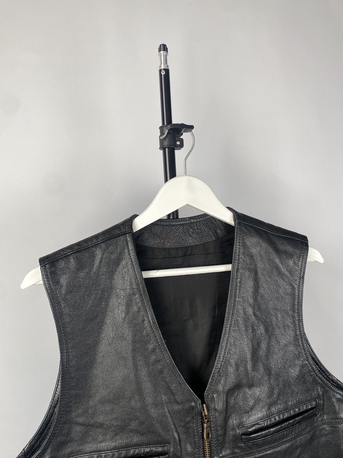 Japanese Brand Vintage ⚡️ LEATHER VEST OPIUM ROCK METAL Y2K BIKER VTG Size US M / EU 48-50 / 2 - 4 Thumbnail