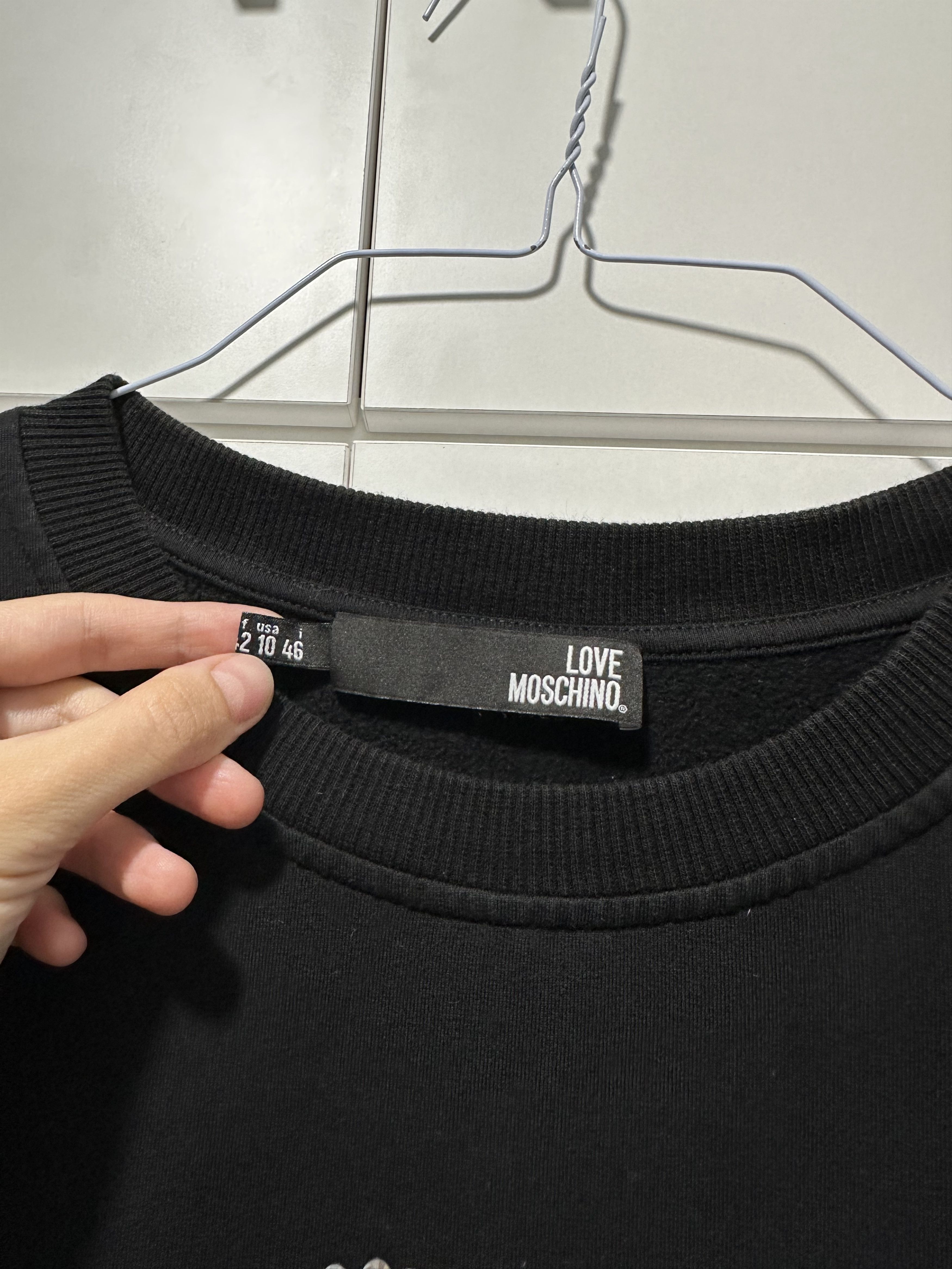 Love Moschino Love Moschino Black Sweatshirt Dress US10 Size L / US 10 / IT 46 - 4 Thumbnail