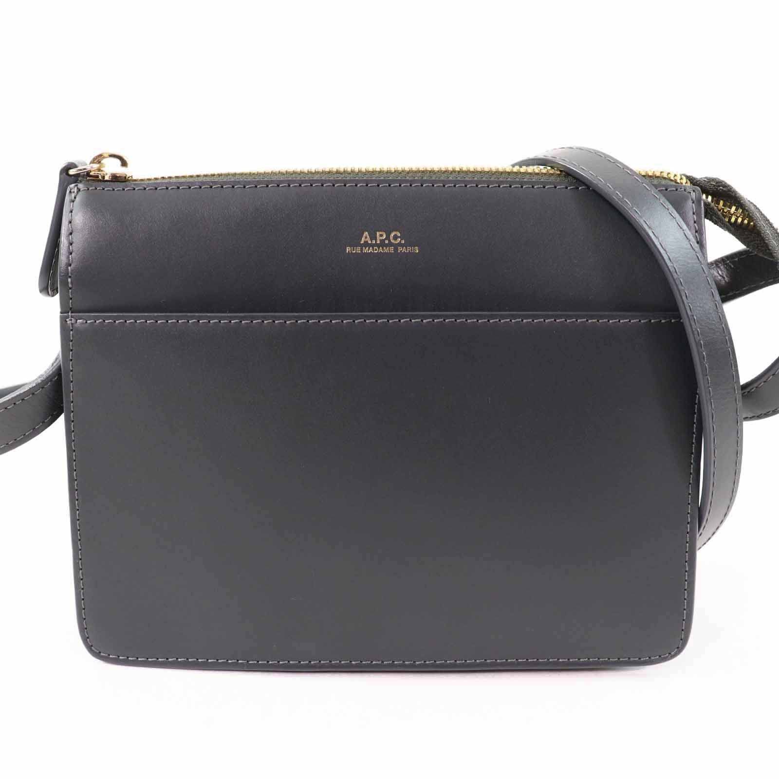 A.p.c A.p.c. Sac Ella Mini Cowhide Shoulder Bag Leather Shoulder Bag in Grey, Women's