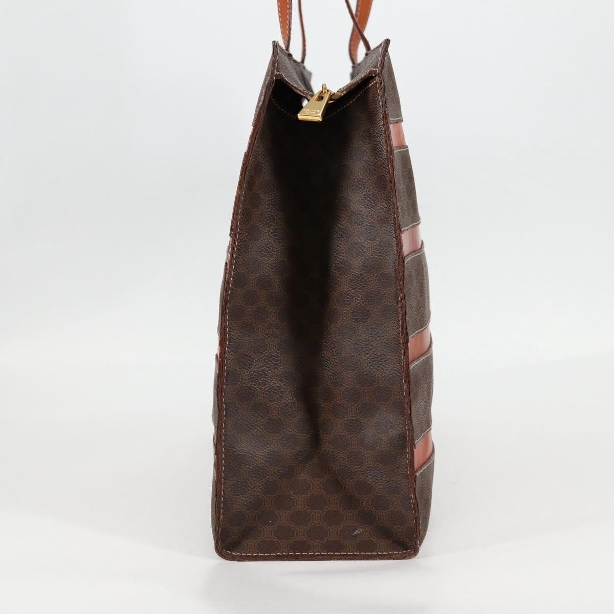 Celine CELINE Macadam Canvas Tote Bag Pvc Leather Brown Gold Size ONE SIZE - 6 Thumbnail