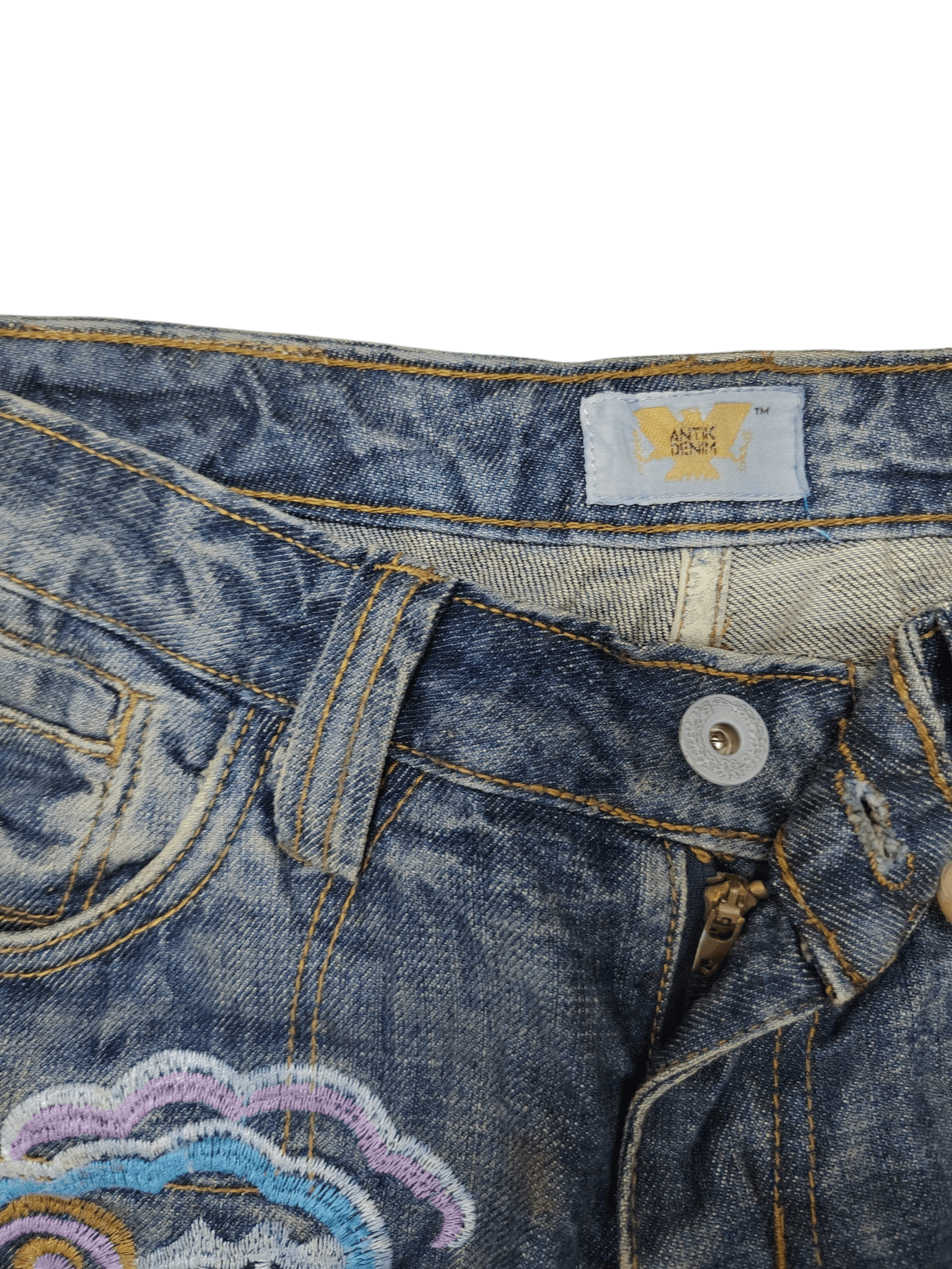 Antik Denim Vintage Y2K Antik Denim Embroidered Tiger & Dragon Flare Size US 30 / EU 46 - 2 Thumbnail
