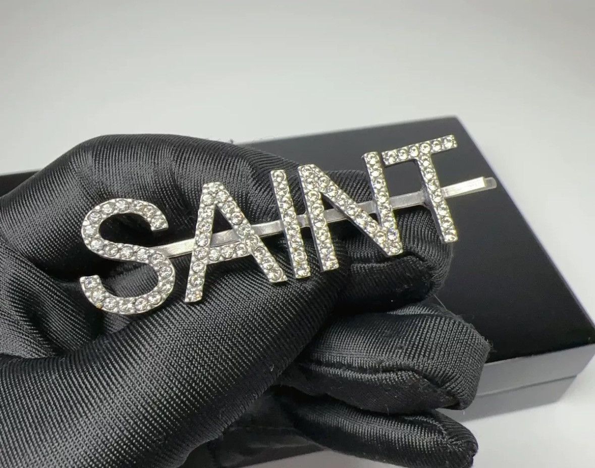 Saint Laurent YSL brooch rhinestone hair clip