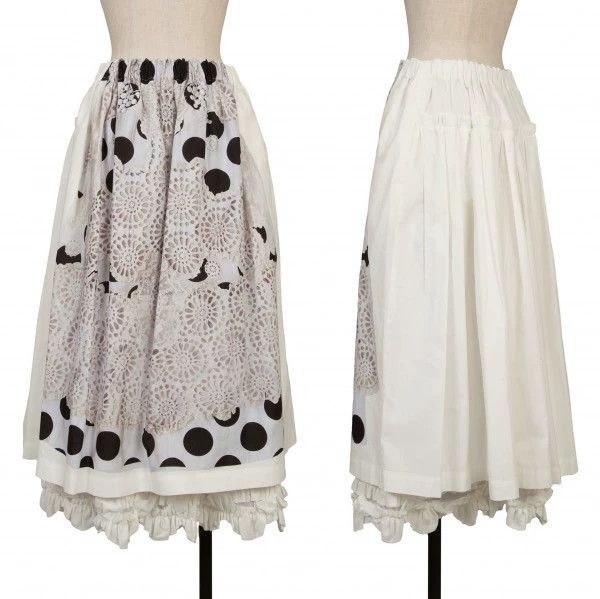 Comme des Garcons Comme Des Garcons White patterned lace skirt Size 24" / US 00 / IT 34 - 1 Thumbnail