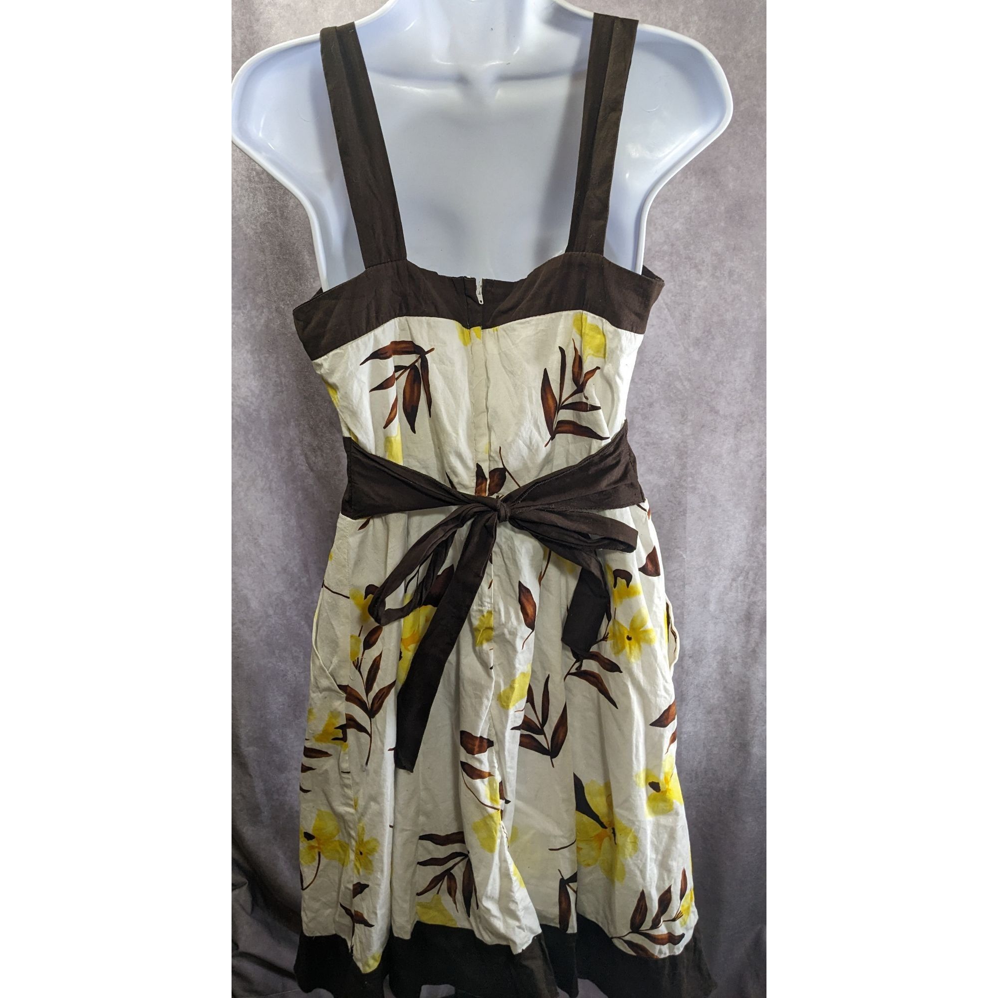 Other Speechless Floral Print Dress With Brown Trim & Tie Belt Siz Size XL / US 12-14 / IT 48-50 - 2 Thumbnail