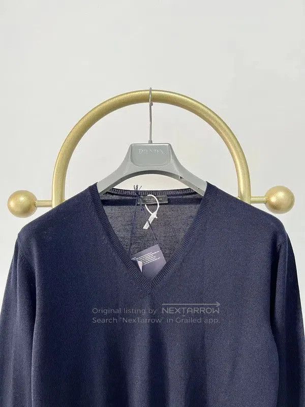 Prada Prada Men's XXL Deep Blue Wool Sweater. Size US XXL / EU 58 / 5 - 2 Thumbnail