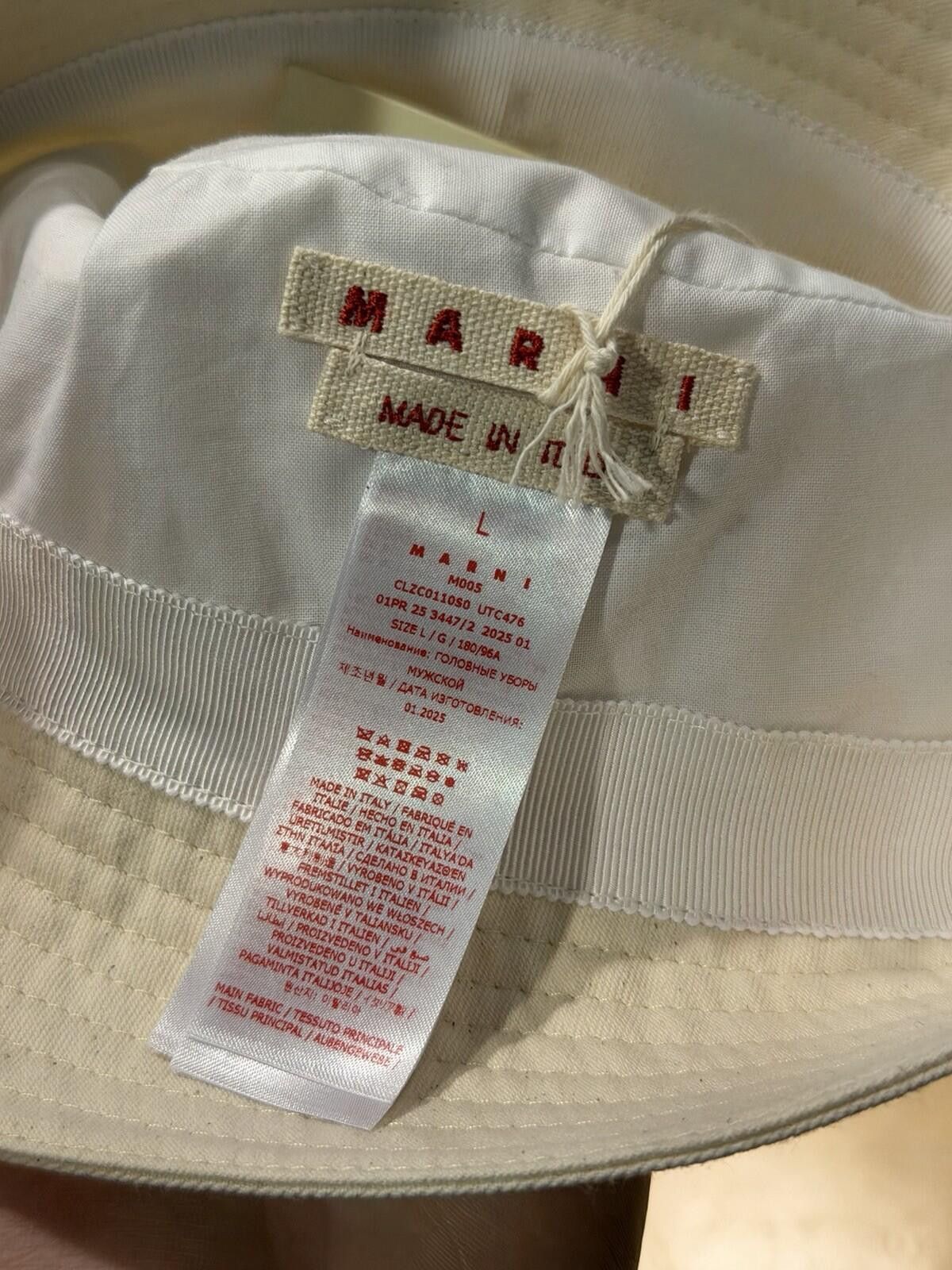 The Unbranded Brand MARNI Organic Gabardine Embroidered Logo Bucket Hat (L) Size ONE SIZE - 11 Thumbnail