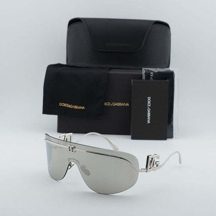 Dolce & Gabbana DG2320 05/6G Sunglasses Silver Shield Frame  display picture 1