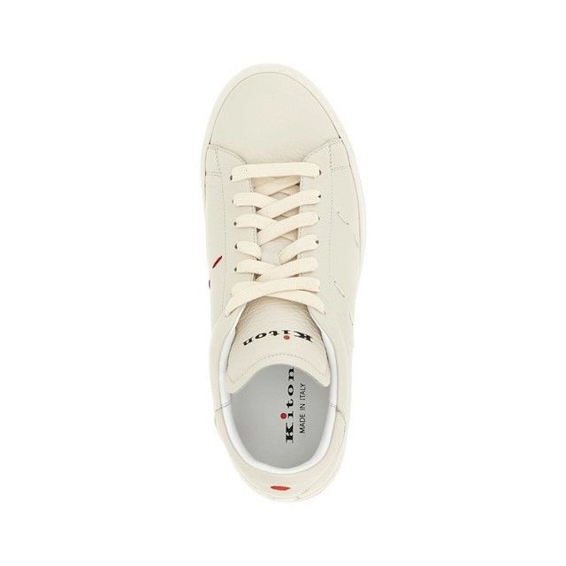 Kiton KITON White Leather Sneakers New And Authentic (Men's size:U Size US 13 / EU 46 - 4 Thumbnail