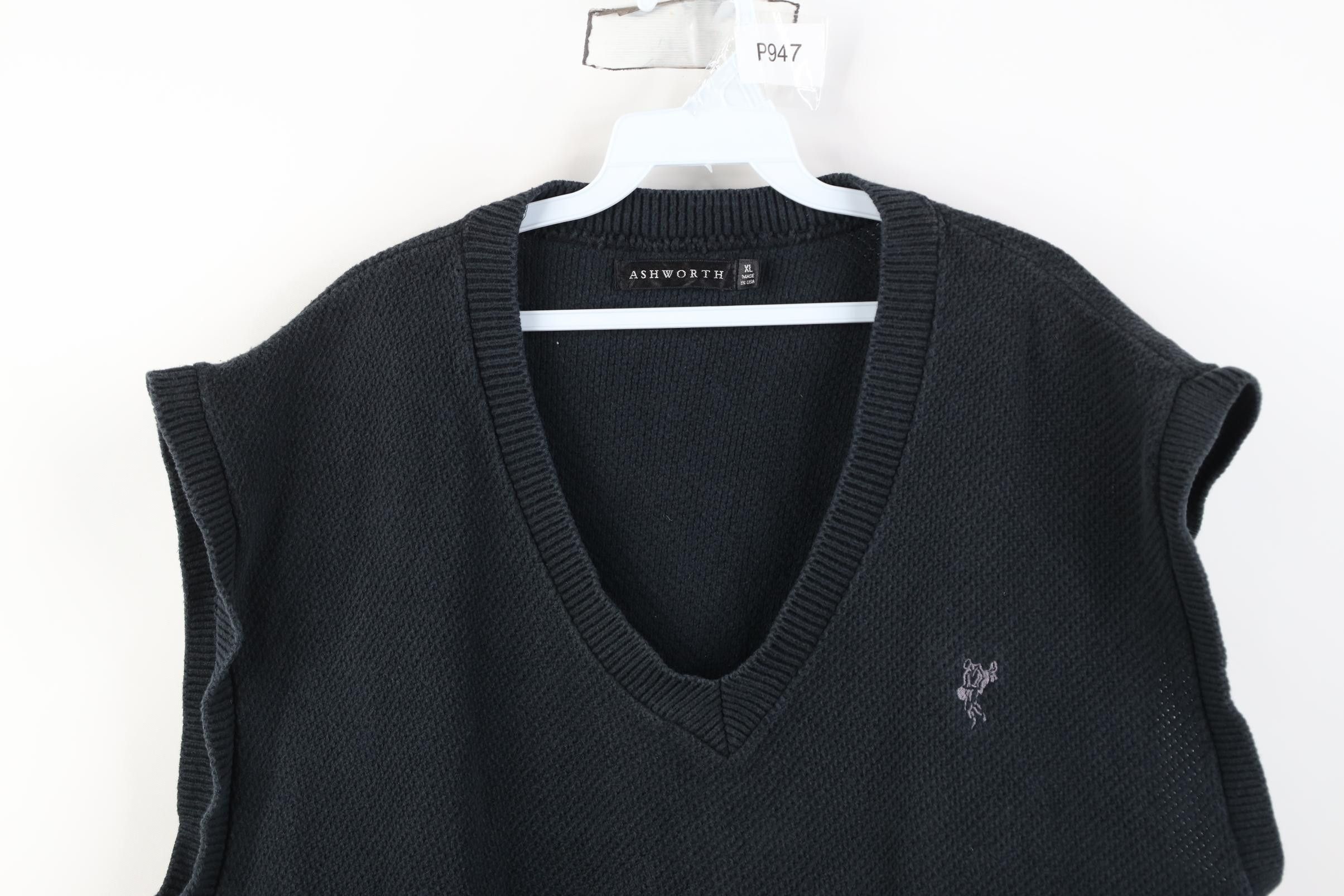 Vintage Vintage 90s Golf Course Thermal Knit Sweater Vest Black USA Size US XL / EU 56 / 4 - 2 Thumbnail