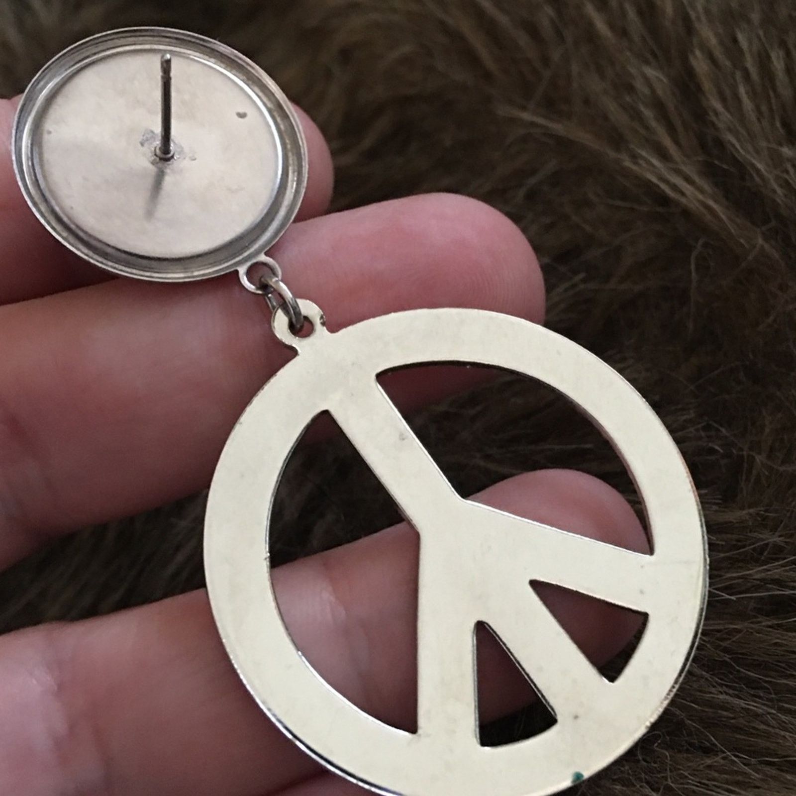 Vintage Vintage 80s peace sign drop pierced earrings Size ONE SIZE - 4 Thumbnail