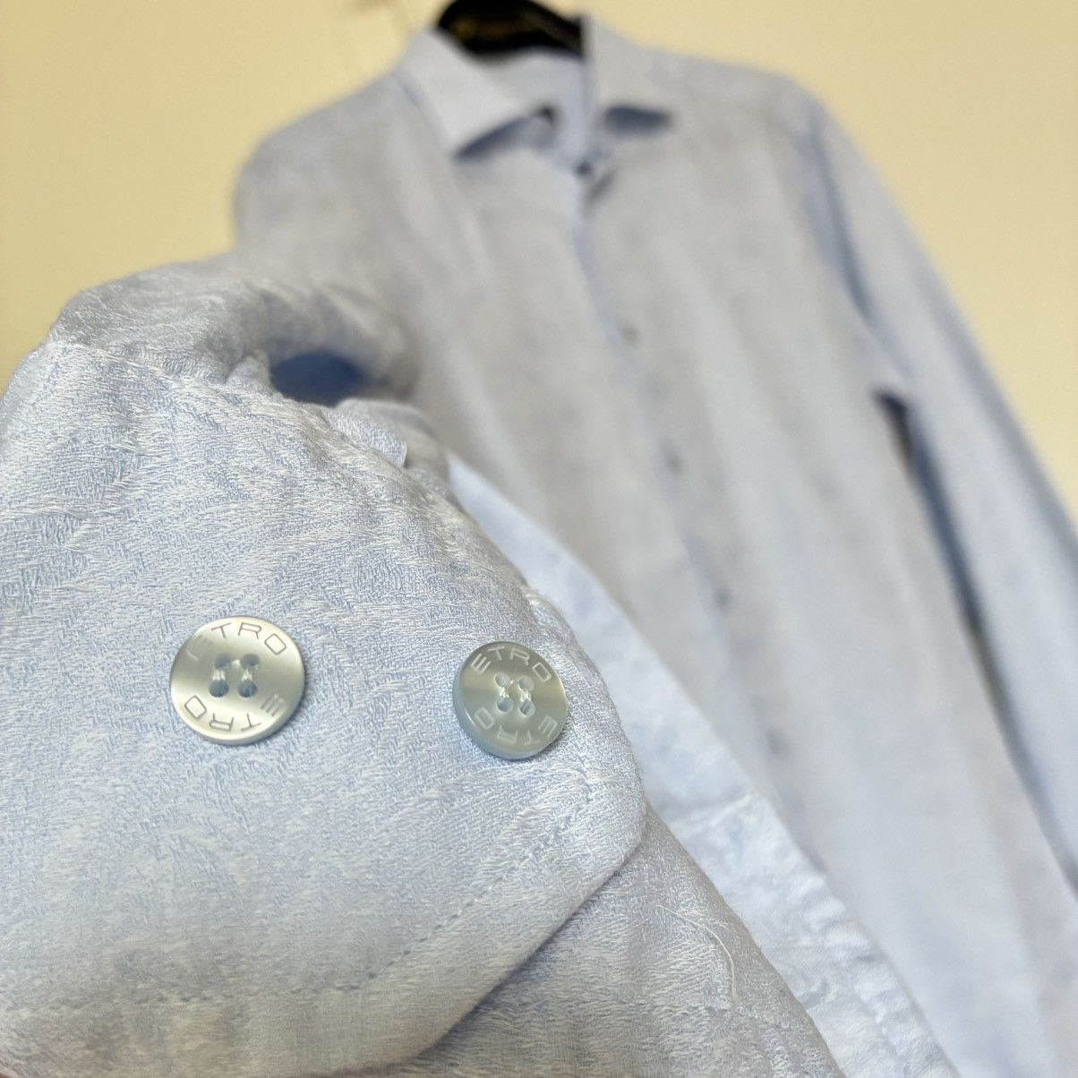 Etro Etro Milano Light Blue Tonal Paisley Jacquard Shirt-Slim Fit Size US XS / EU 42 / 0 - 3 Thumbnail
