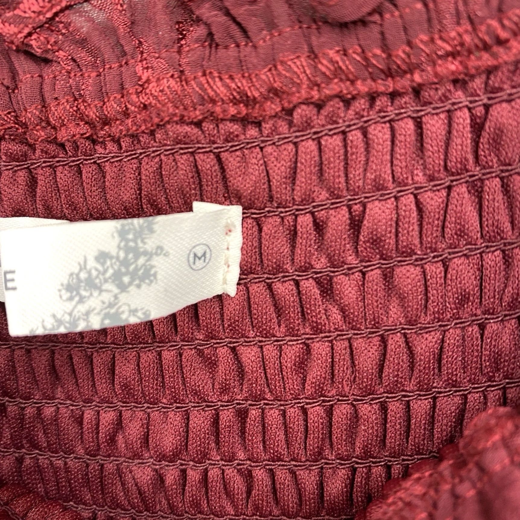 Vintage Altar'd State Blouse Shirt Womens M Burgundy Off Shoulder Long Sleeve Tunic Bohemian Prairie Cottagecore Size M / US 6-8 / IT 42-44 - 4 Thumbnail