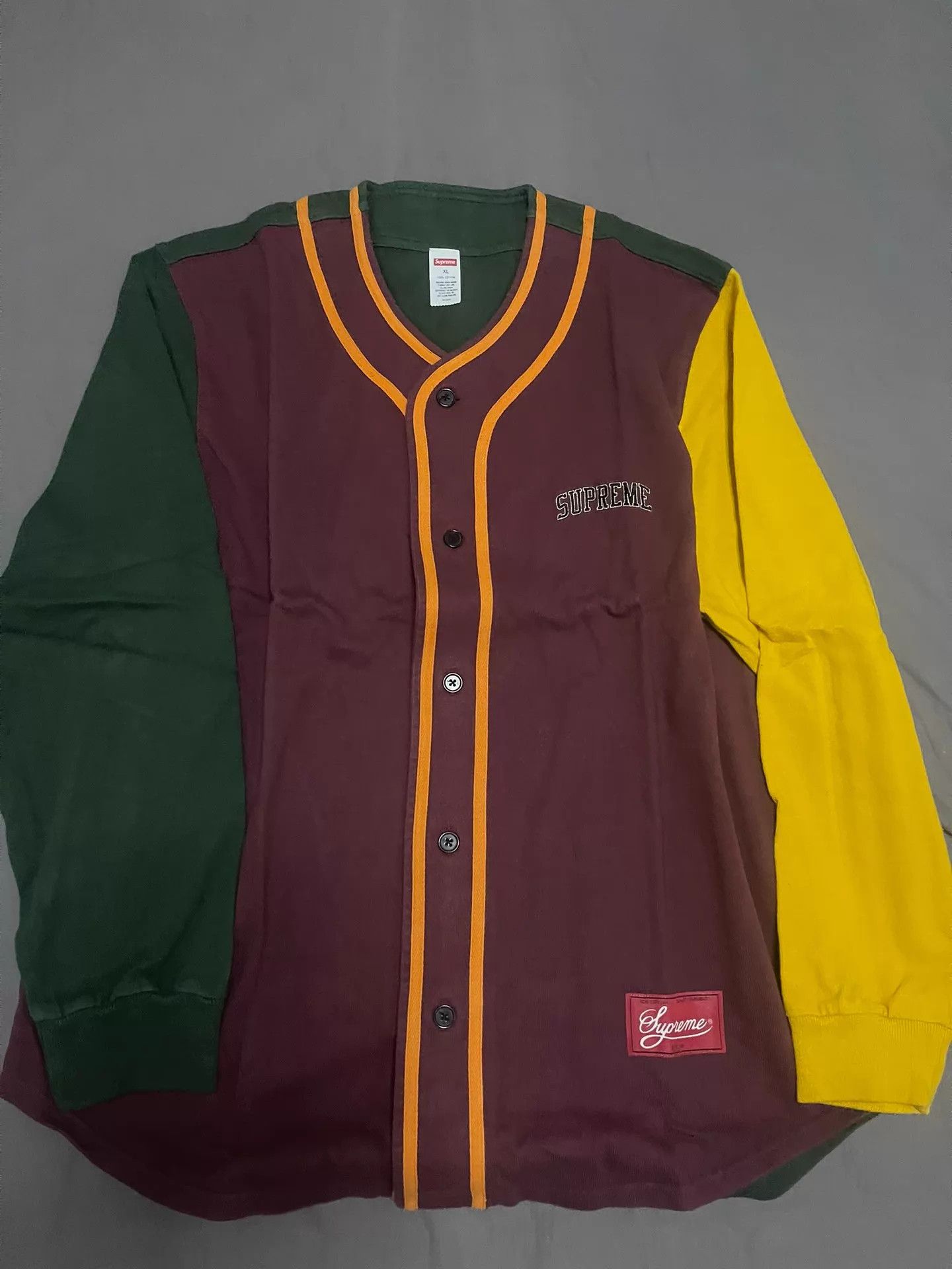 Supreme Supreme colorblocked baseball jacket XL NWT Size US XL / EU 56 / 4 - 1 Thumbnail