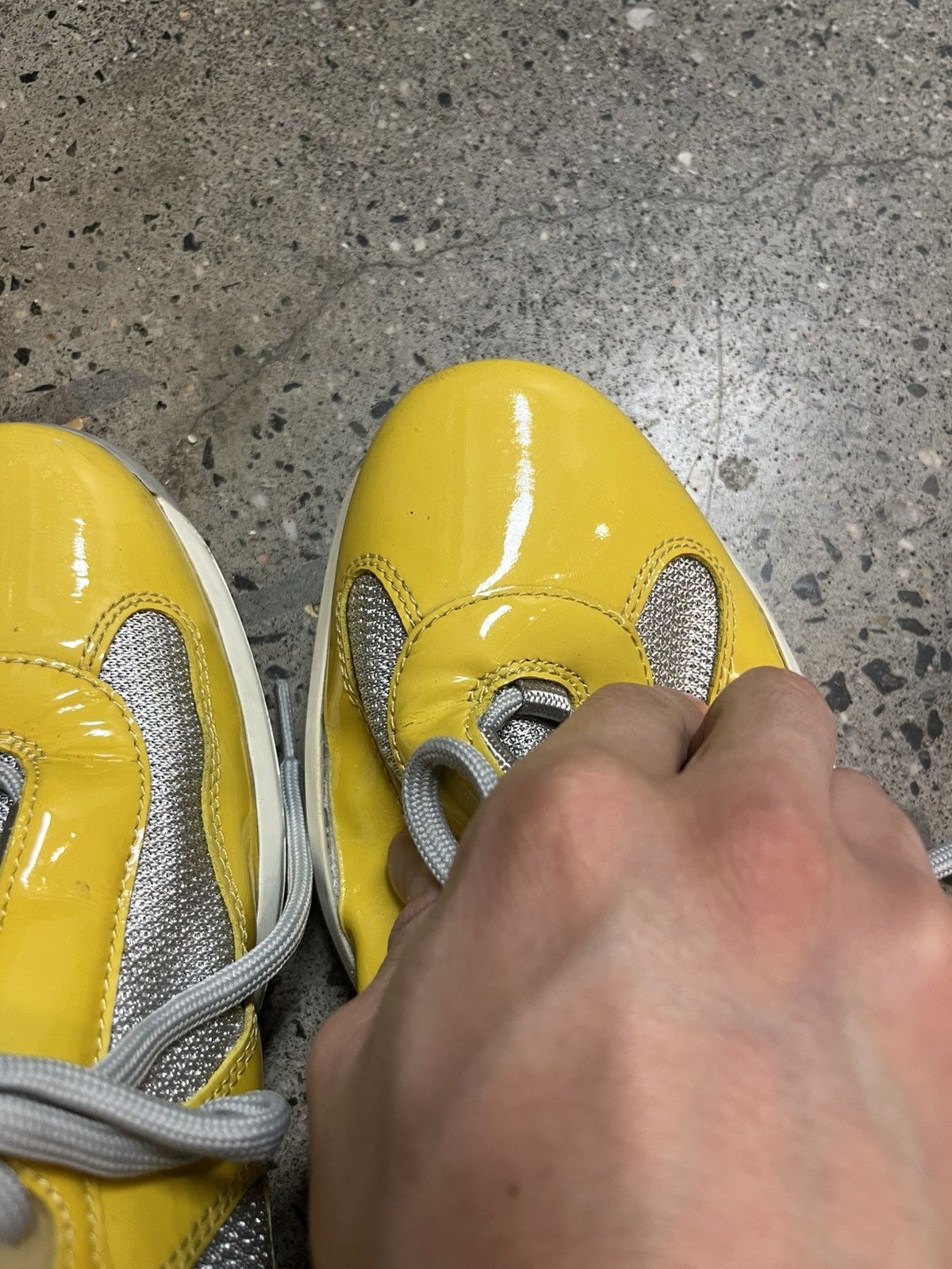 Prada Prada Americas Cup Yellow Patent Leather Size US 6 / EU 39 - 7 Thumbnail