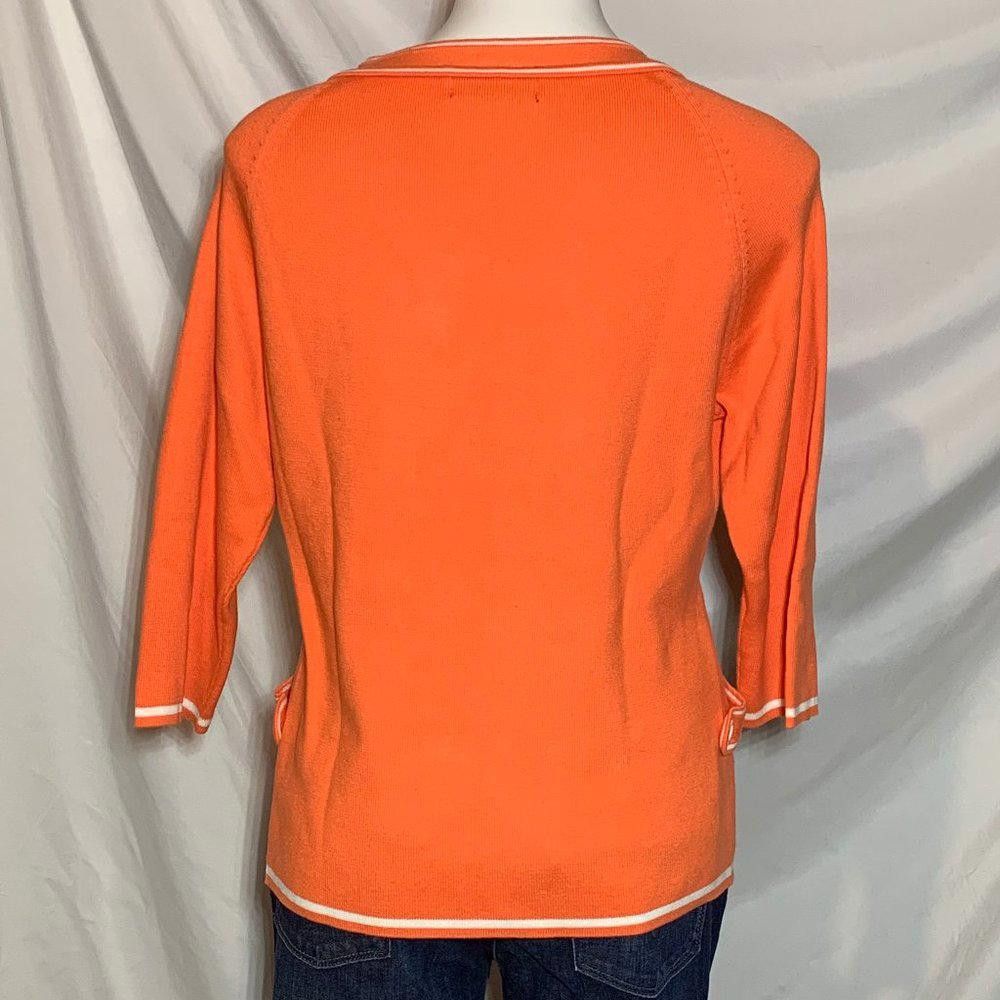Designer World Republic Orange White Pullover Sweater Sz L Size L / US 10 / IT 46 - 3 Thumbnail