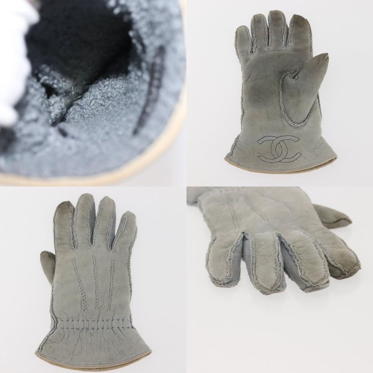Chanel Chanel Gloves Mouton Blue CC Size ONE SIZE - 4 Thumbnail