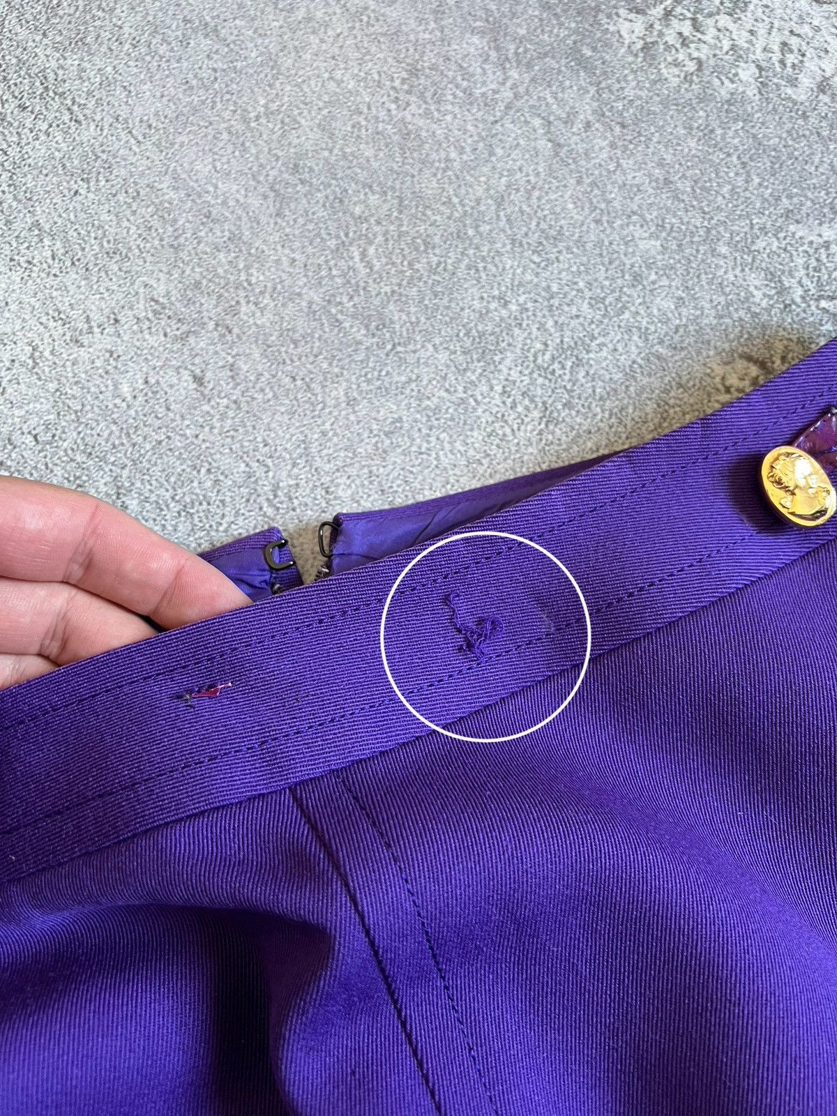 Celine × Vintage Vintage CELINE Paris Purple Wool Zip Skirt Pleated Size 46 Size 32" / US 10 / IT 46 - 9 Thumbnail