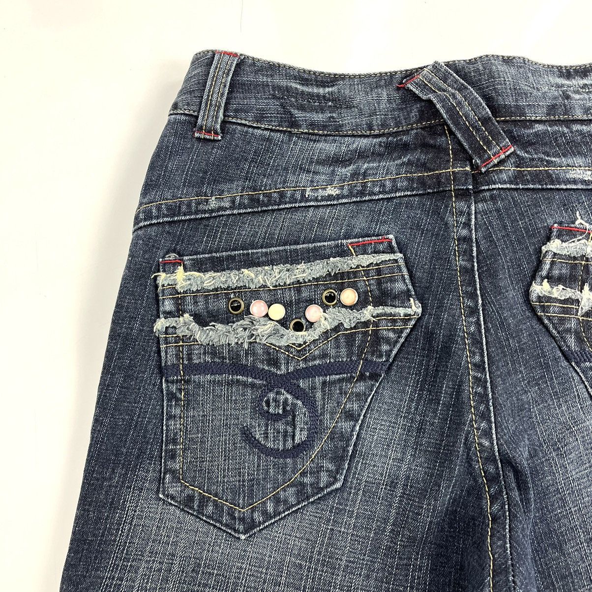 If Six Was Nine × Japanese Brand 2000s Oririn Faded Studded Bootcut Flared Jeans Size US 30 / EU 46 - 14 Thumbnail