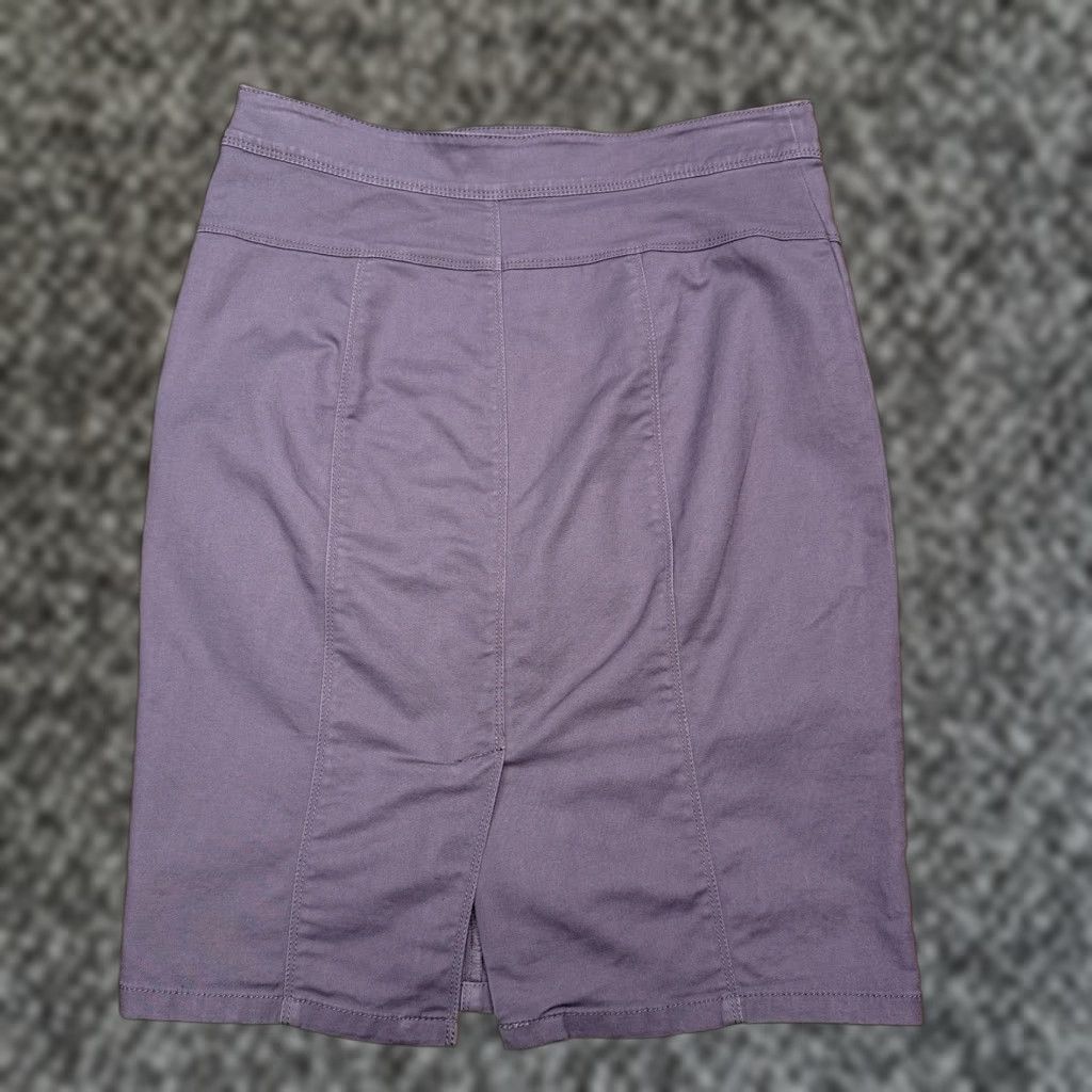 Ann Taylor Ann Taylor Pencil Skirt 10 Gray Stretch Cotton Career Size 32" / US 10 / IT 46 - 1 Thumbnail
