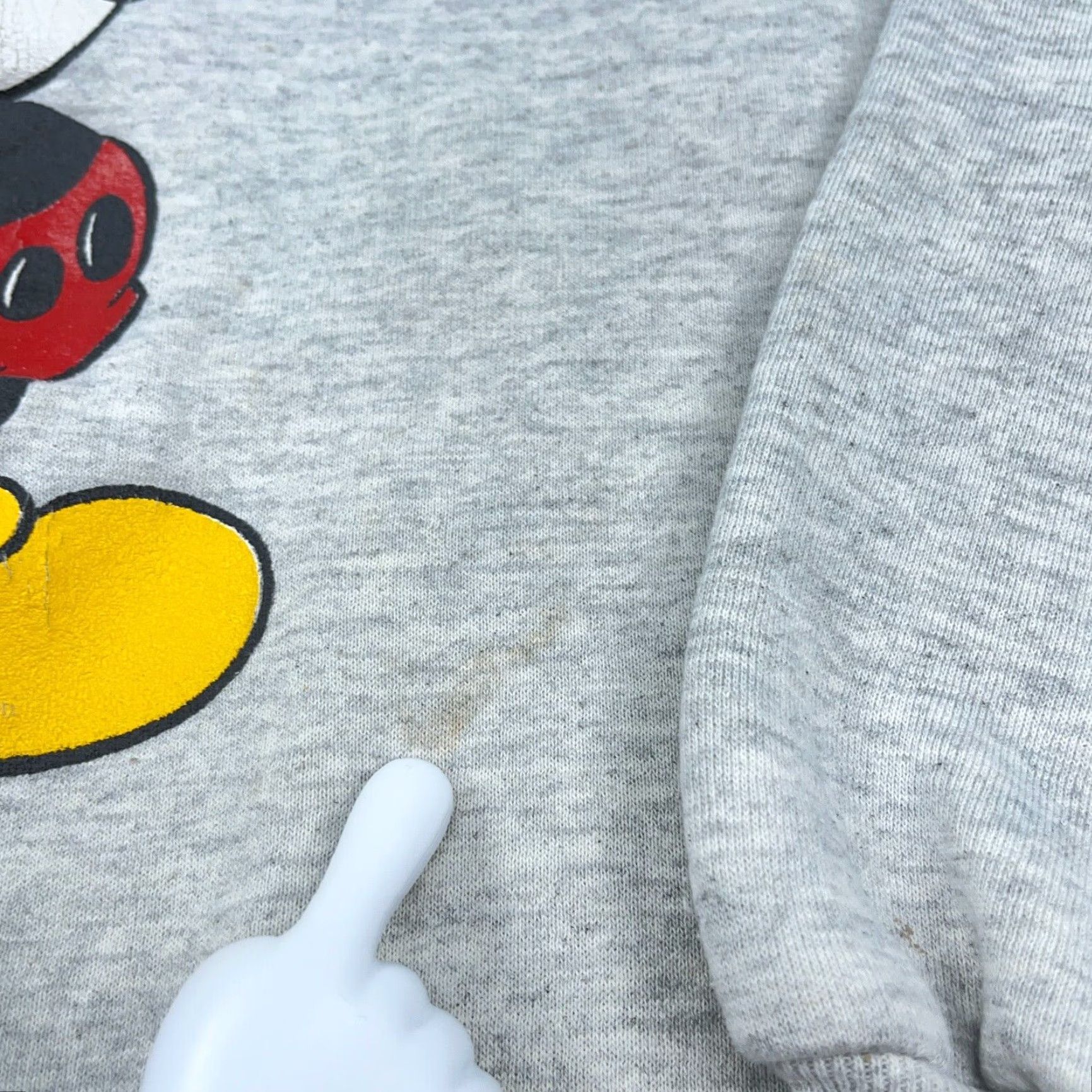 Jerzees VINTAGE Disney Sweatshirt Men Large Gray Crew Neck Sweater USA 80s 90s Mickey Size US XL / EU 56 / 4 - 6 Thumbnail
