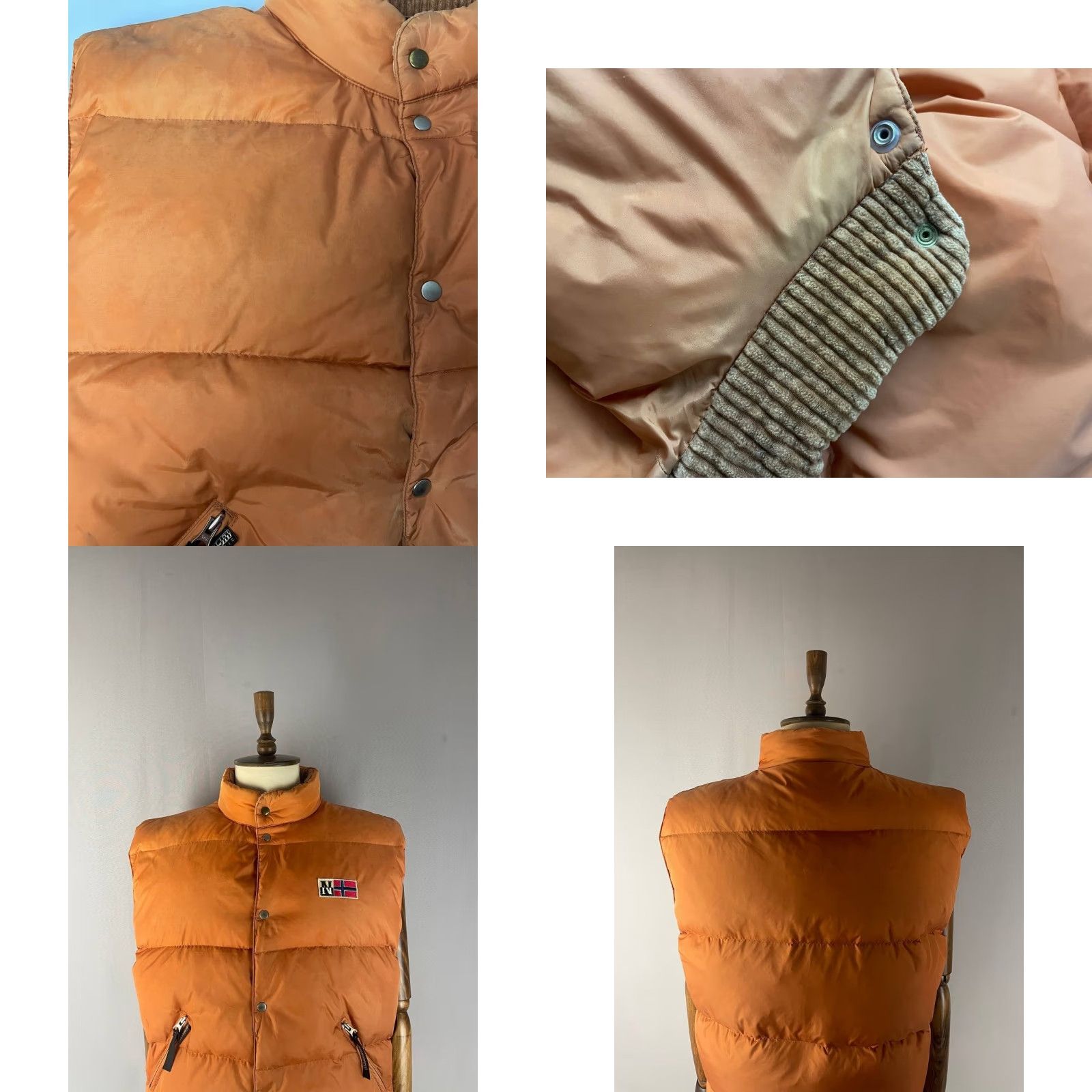 Napapijri Napapijri Vest Down Puffer Napapijri Men XL Orange Polyamide Sleeveless Full Zip Vest Size US XL / EU 56 / 4 - 9 Thumbnail