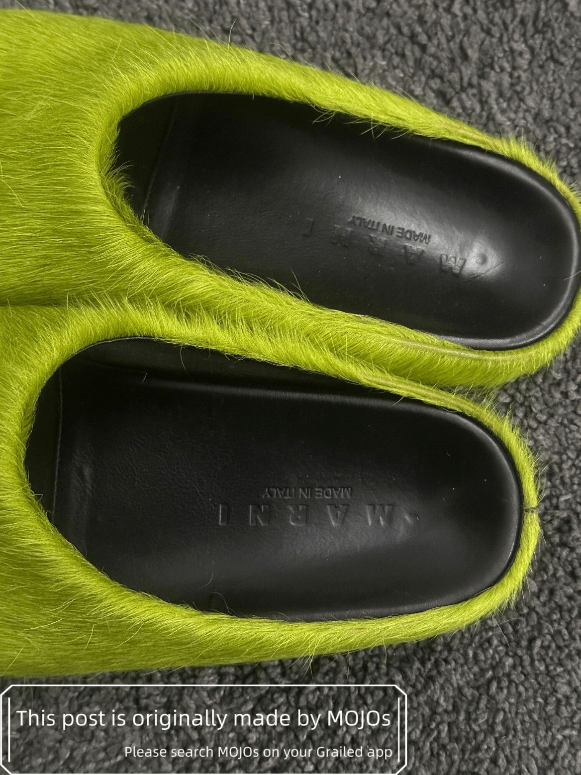 Marni Sz 42 Marni Green Fur Slide mojos113317 Size US 9 / EU 42 - 3 Thumbnail