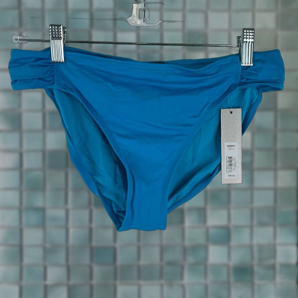 Apt. 9 Apt. 9 Women's Blue Bikini Bottom Size 10 | Solid Pull-On Swimwear | Comfortable Fit | Beach Size 32" / US 10 / IT 46 - 1 Thumbnail
